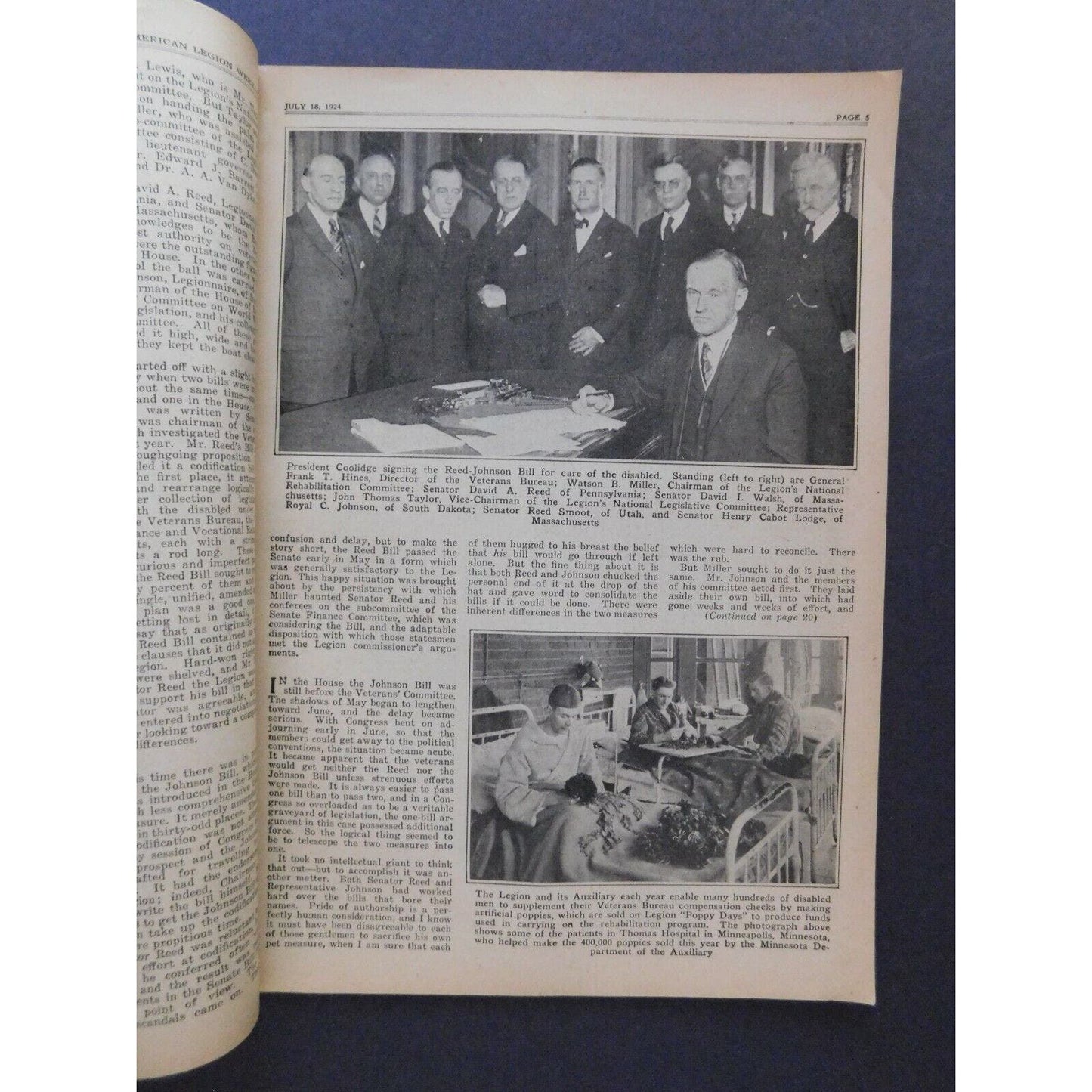 "The American Legion Weekly" July 18 1924 - 22 pgs.