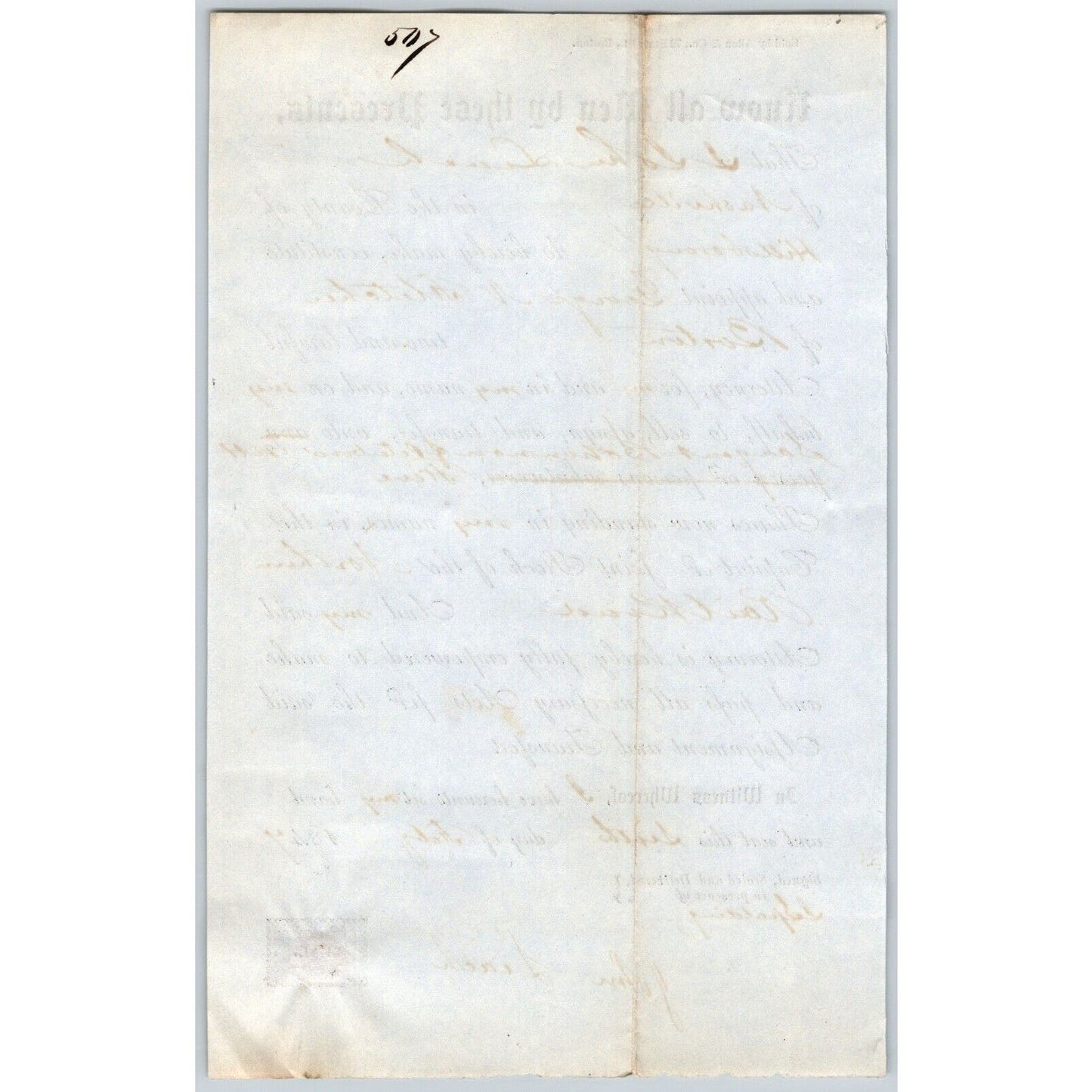 1847 Boston MA Power of Attorney re: Northern Railroad Stock John Leach