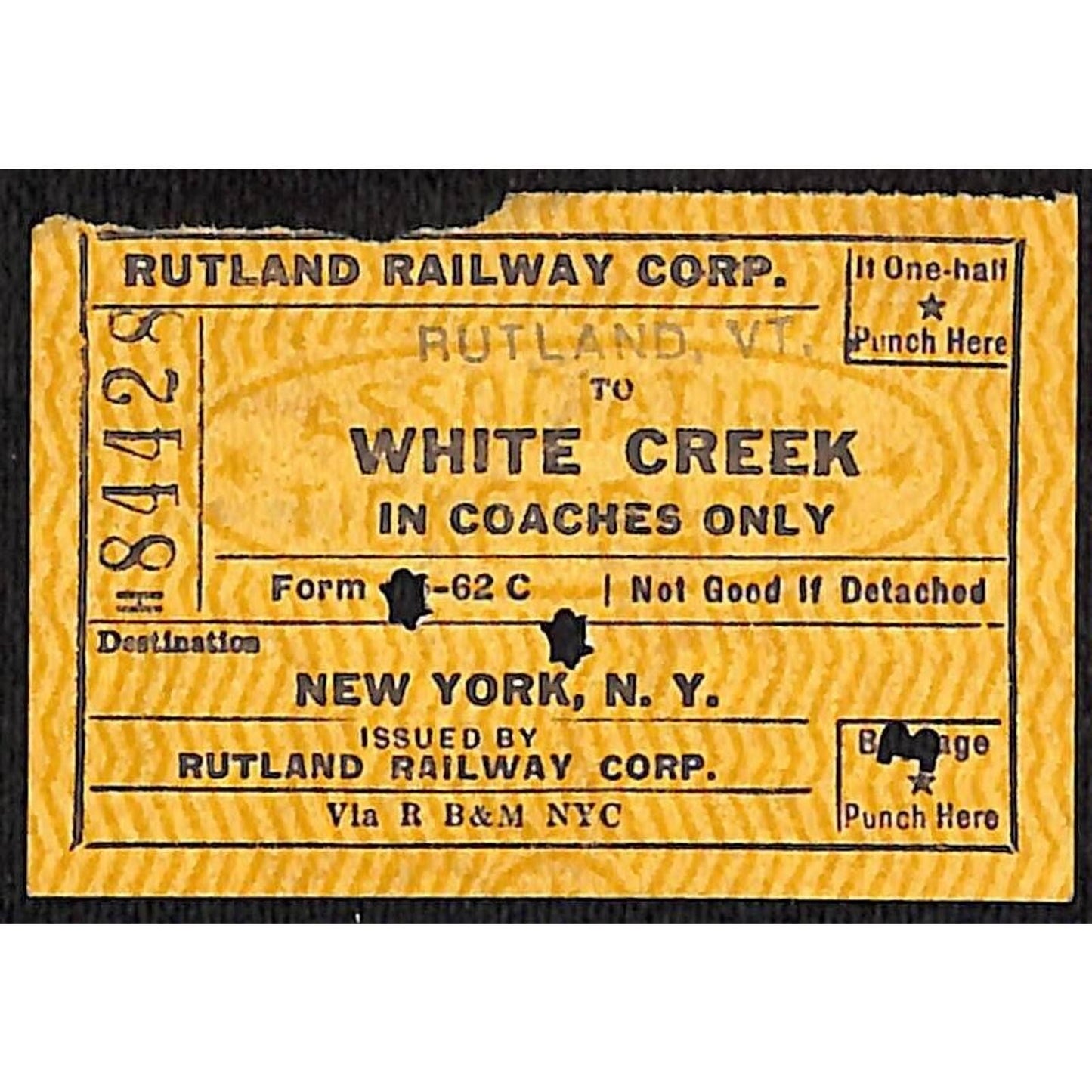 Group of 10 Mostly 1953 Rutland Railroad Tickets / Stubs