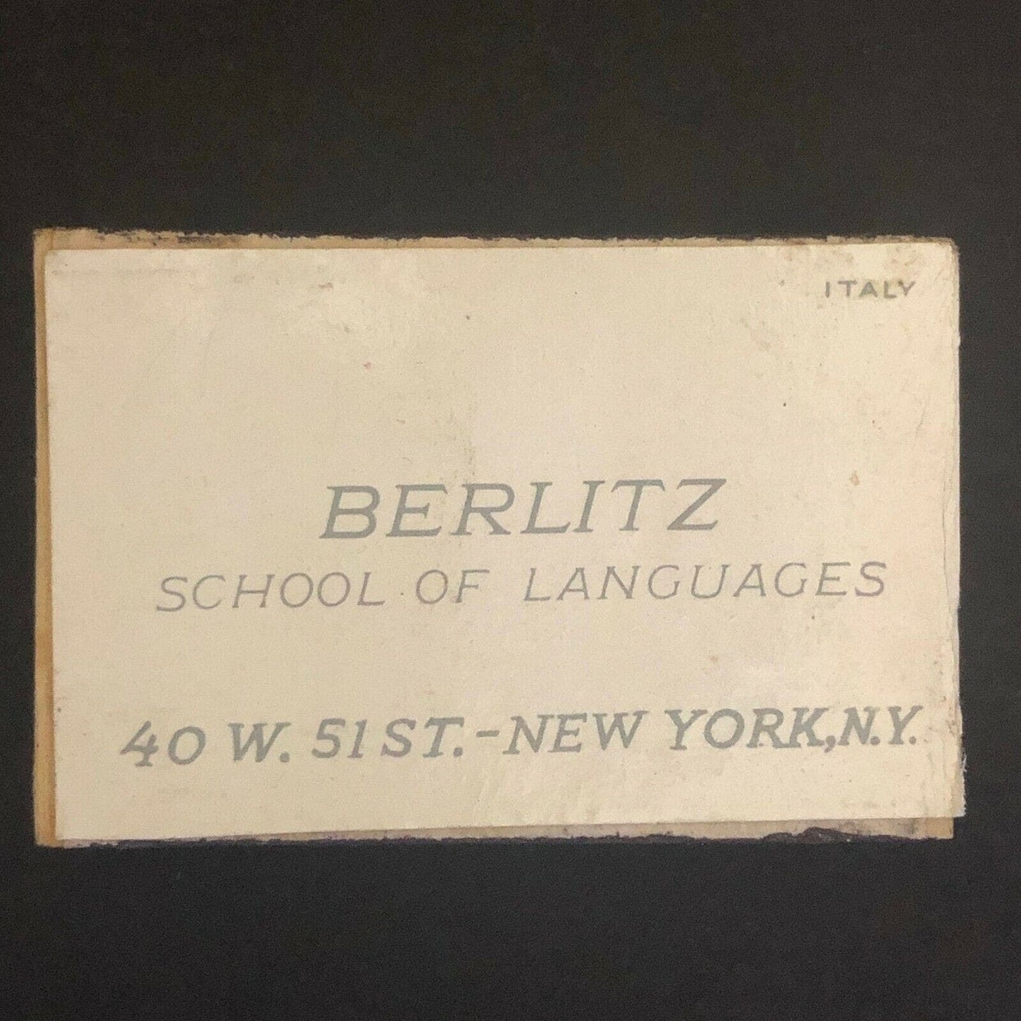 c1960's-70's Wooden Matchbox / Matchbook - Berlitz School of Languages NY, NY