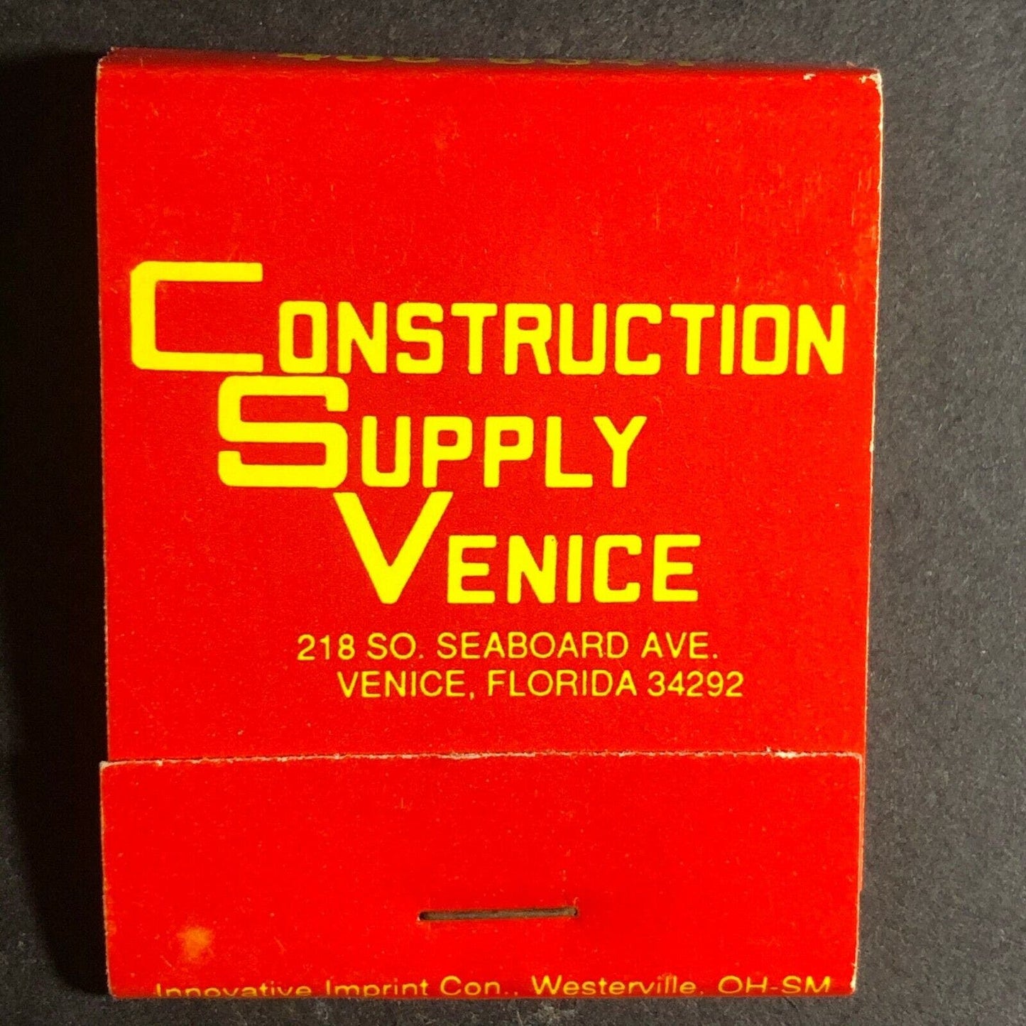 Vintage 1970's Full Matchbook - Construction Supply Venice, FL