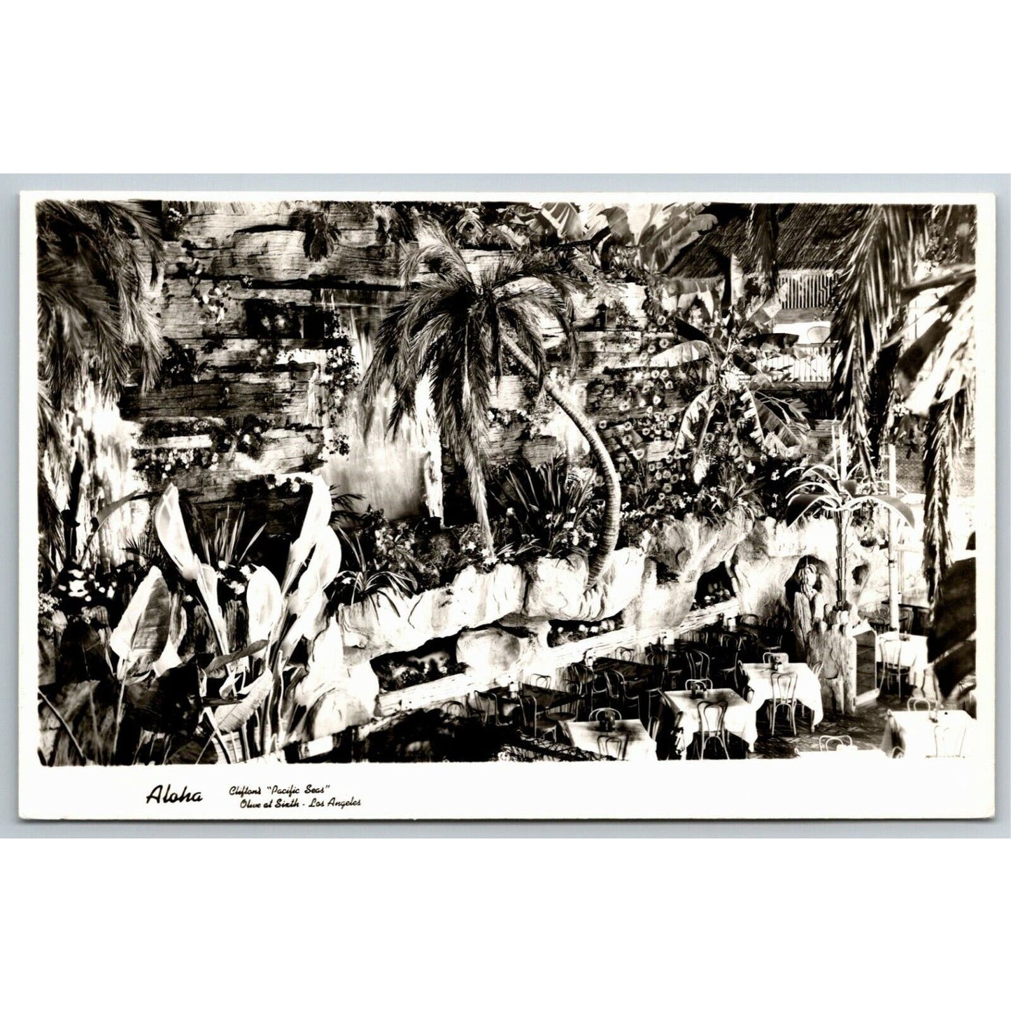 Vintage RPPC* Postcard Clifton's "Pacific Seas" Cafeteria LA, CA c1930's Aloha
