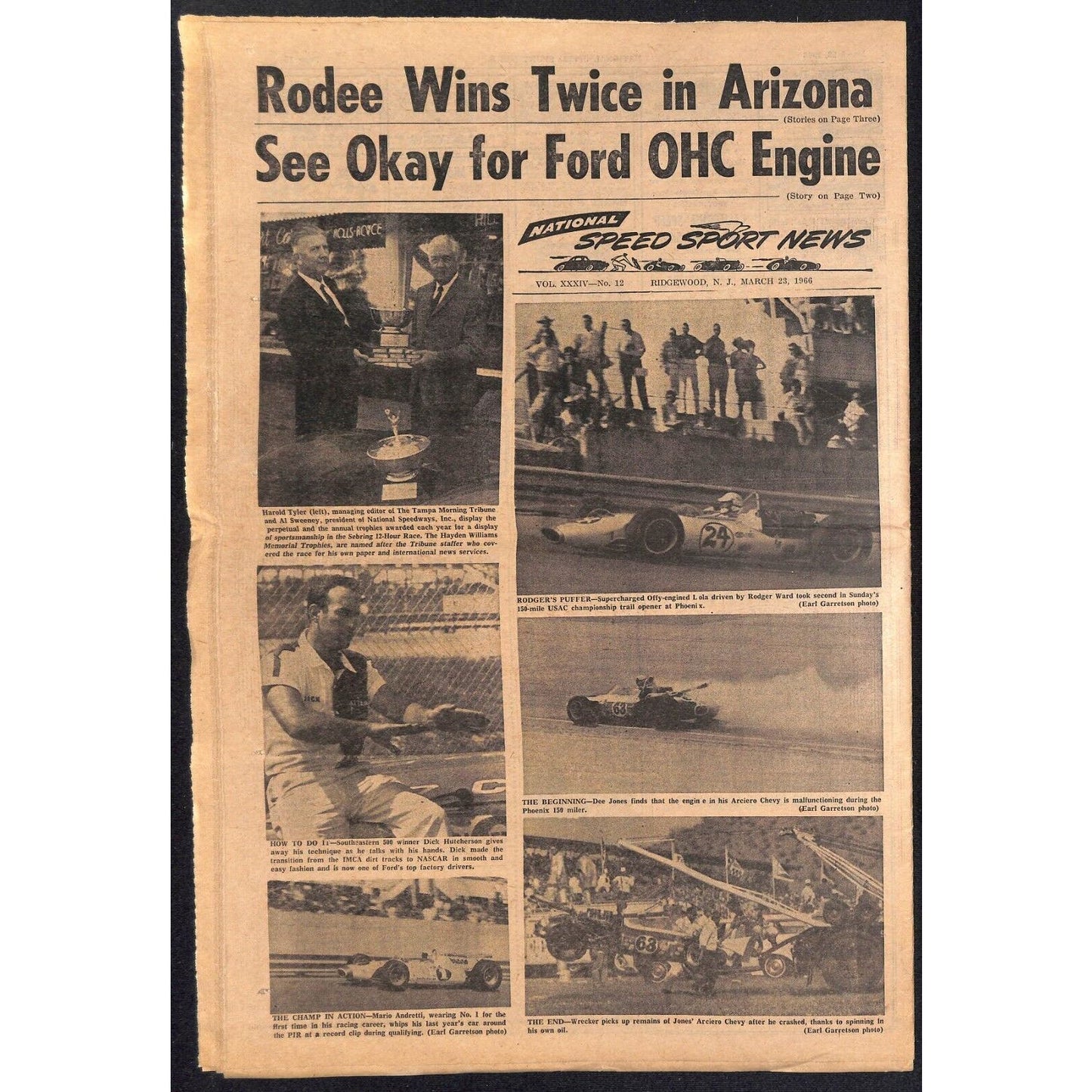 National Speed Sport News 3/23 1966 McElreath Wins Phoenix 150 Racing 15pp VGC