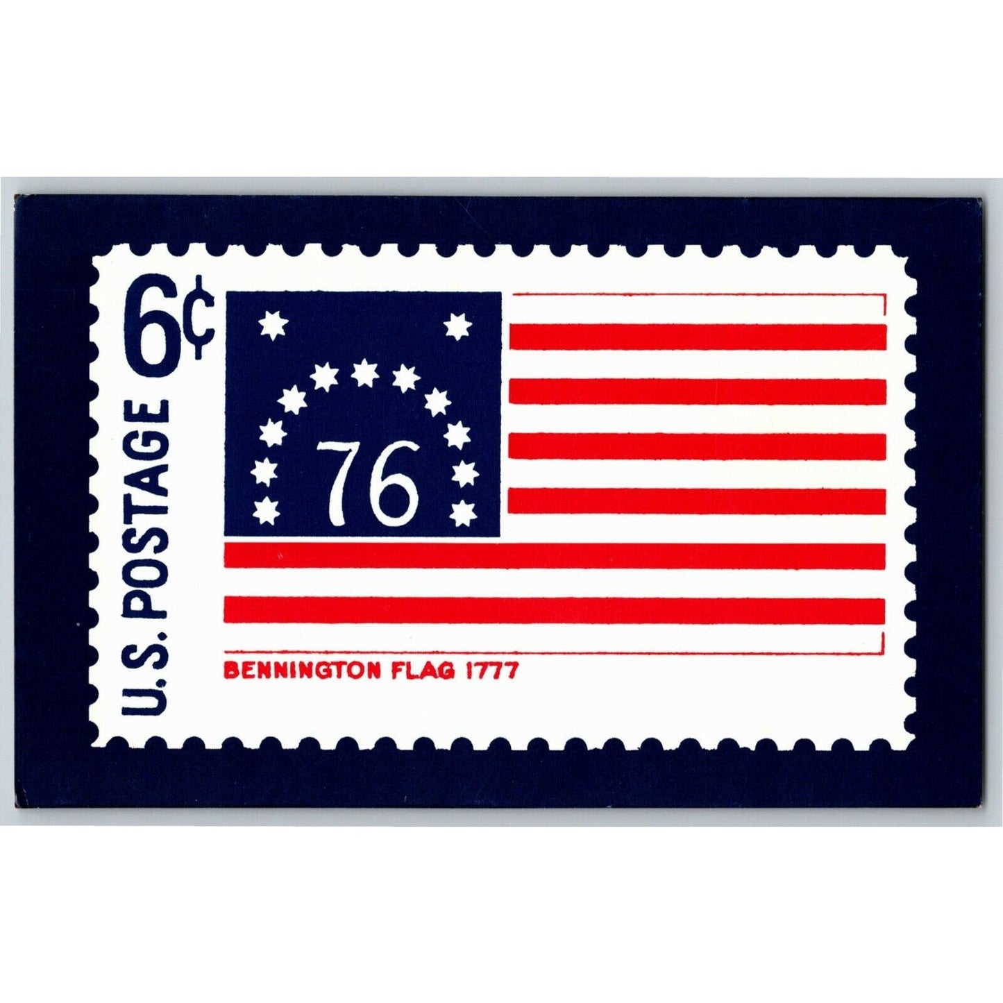 US Flag Patriotic Postcard c1976 Bennington 1777 Flag - Unposted