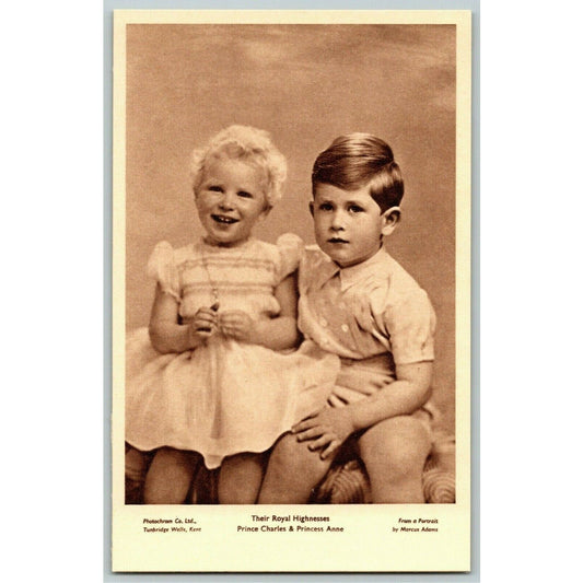 c1950's "Their Royal Highnesses" Charles & Anne PPC Postcard - Unposted