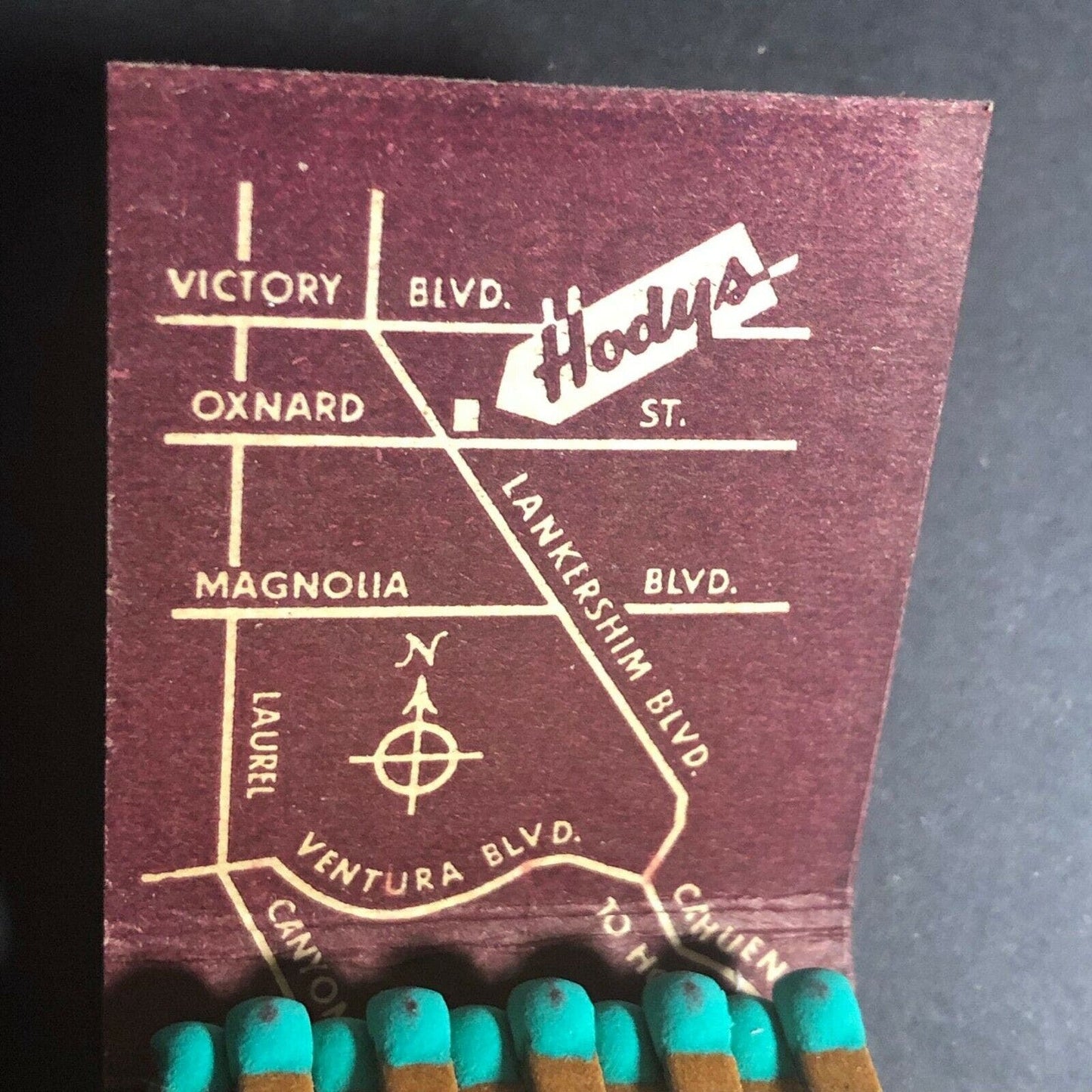 Scarce c1940's-50's Full Matchbook Hody's Restaurant North Hollywood, CA