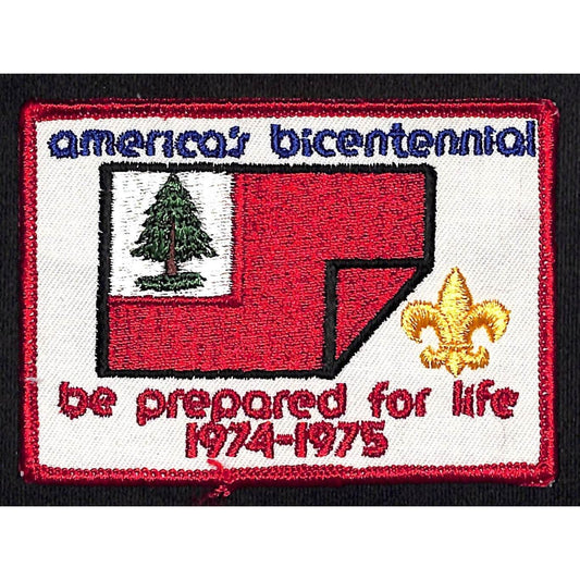 BSA Patch America's Bicentennial Be Prepared Tree Flag 1974-75 Boy Scouts NOS