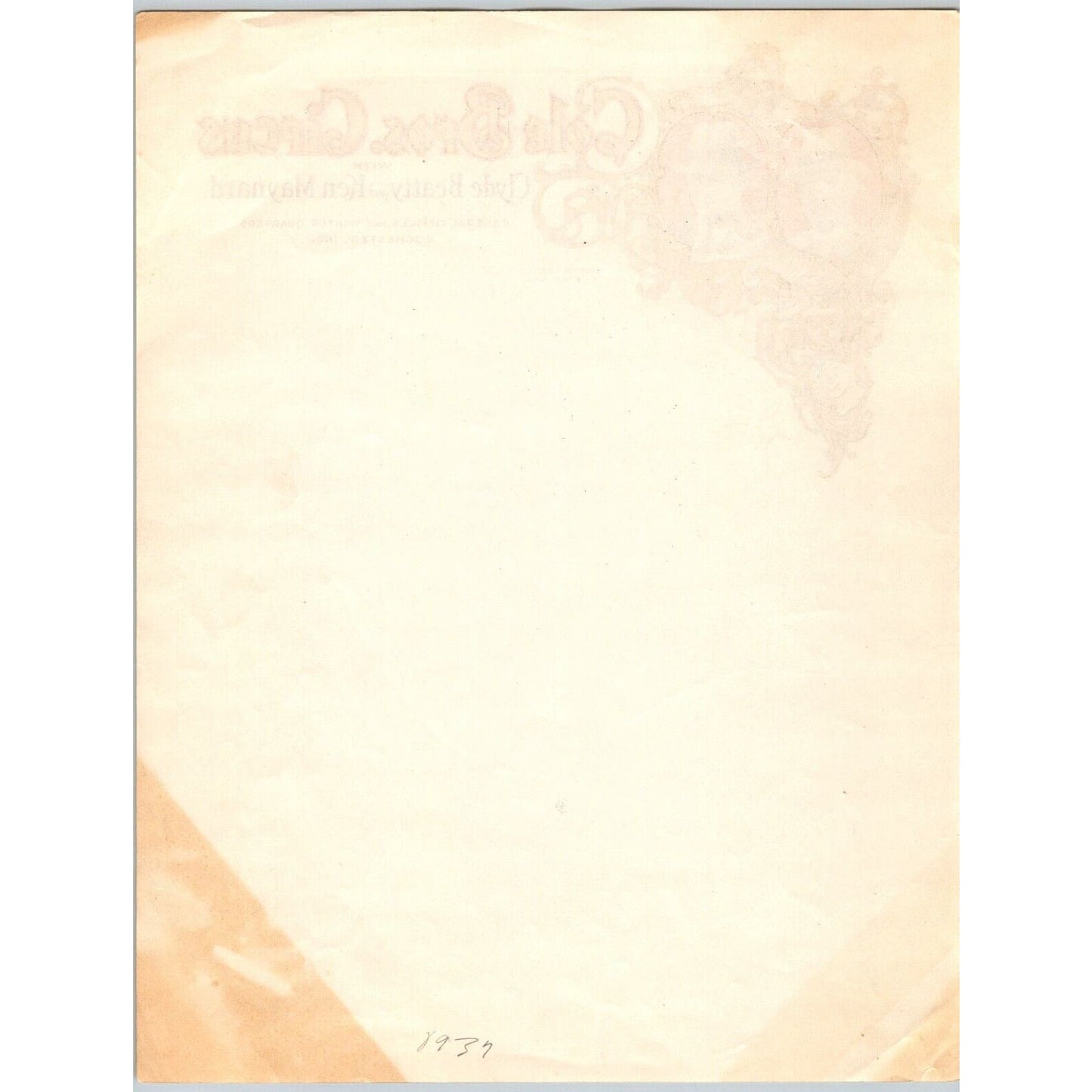 Cole Bros. with Clyde Beatty and Ken Maynard Circus Letterhead c1937 Scarce
