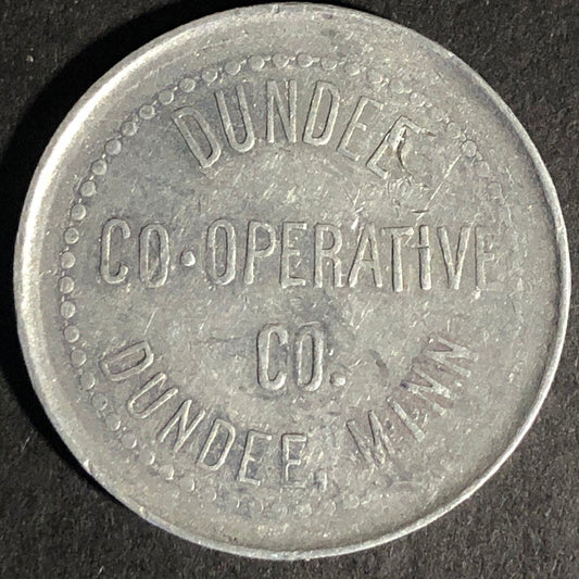 Dundee Co-Operative Co." Minnesota Goof For 50c In Trade Aluminum Token 28mm