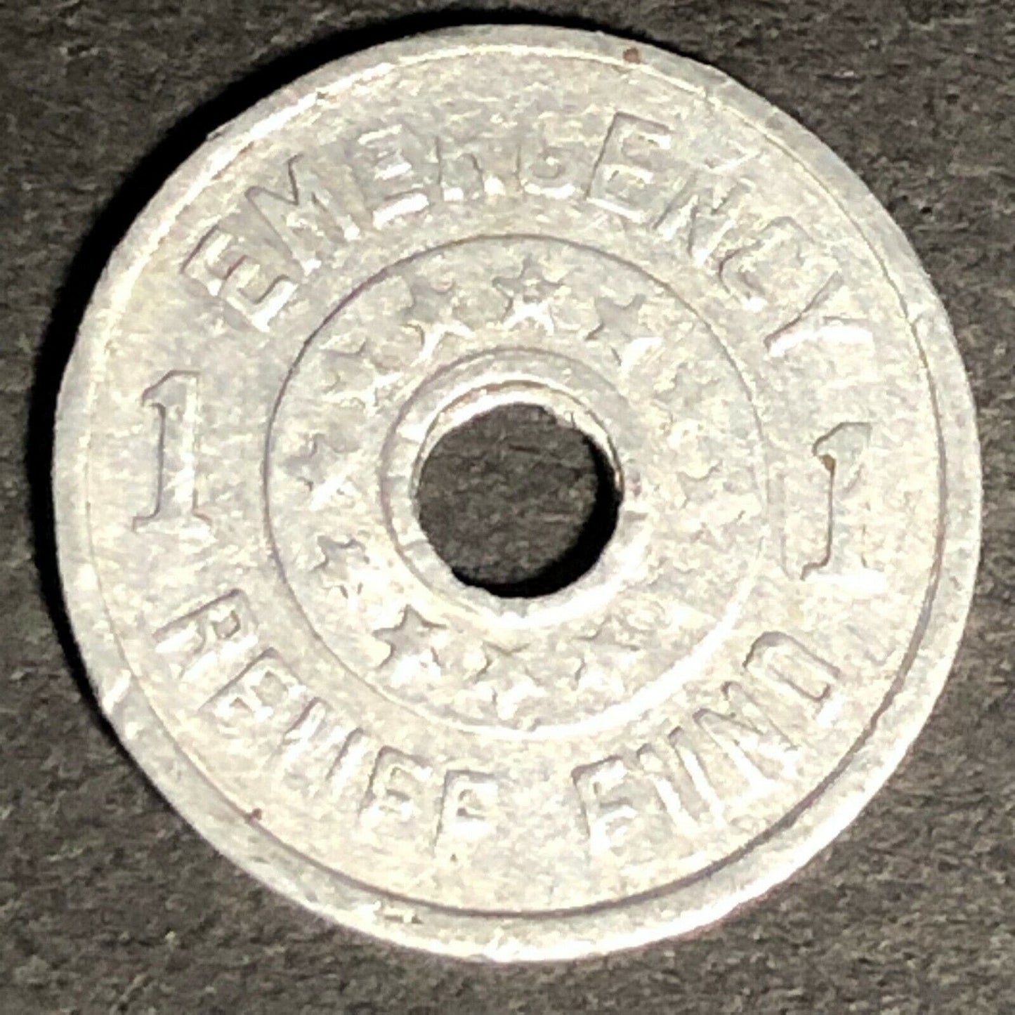 16.5mm c1930's Aluminum 1 Mill Utah - "Emergency Relief Fund" Sales Tax Token