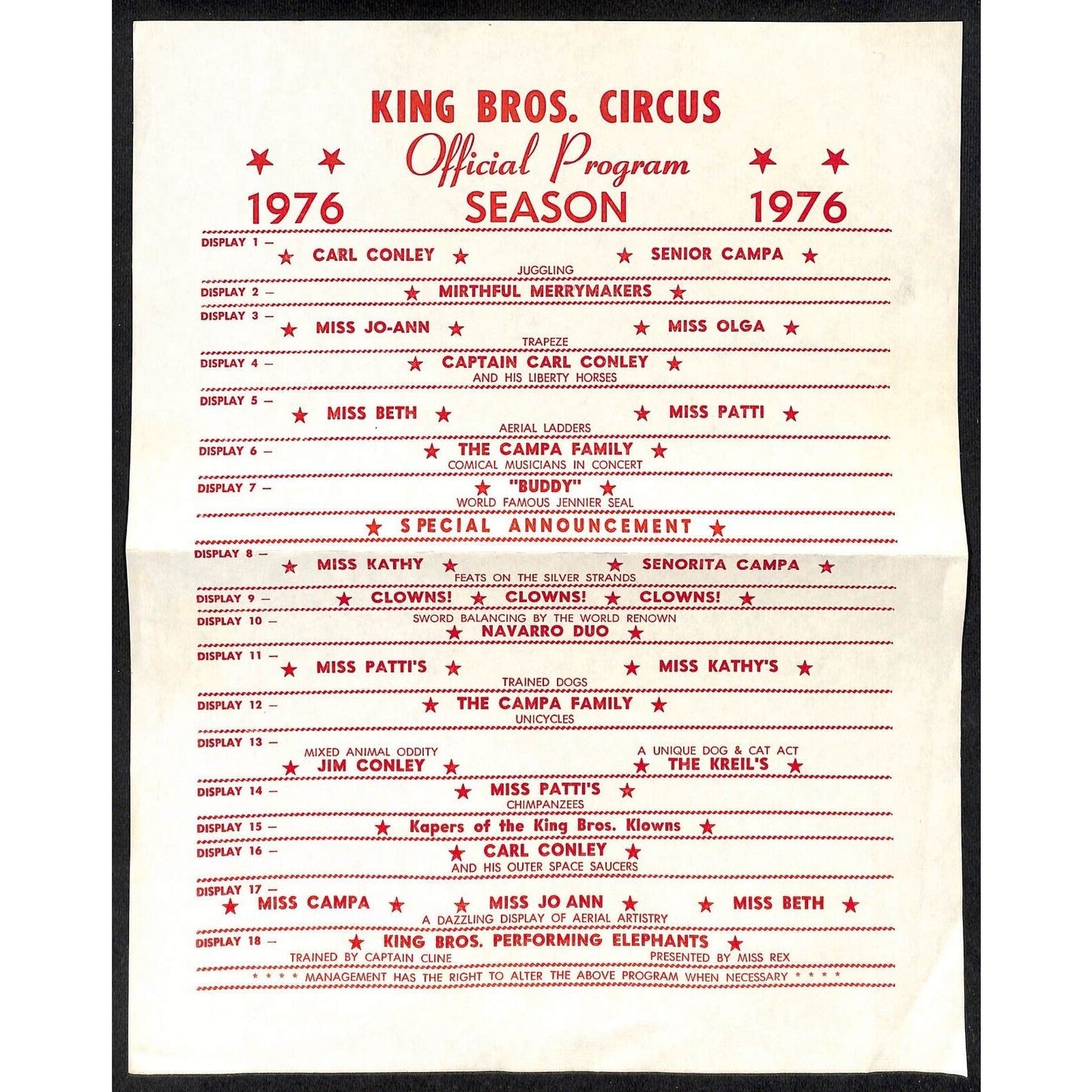 Group of Mostly 1970's Circus Letterheads & 2 1960's Hand Written Cards