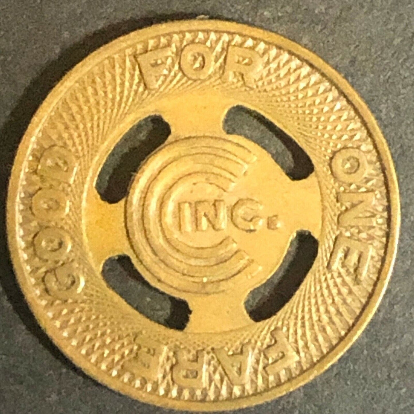 c1937 16mm Coast Cities Coaches G/F One Fare Token Asbury Park, NJ (1166)