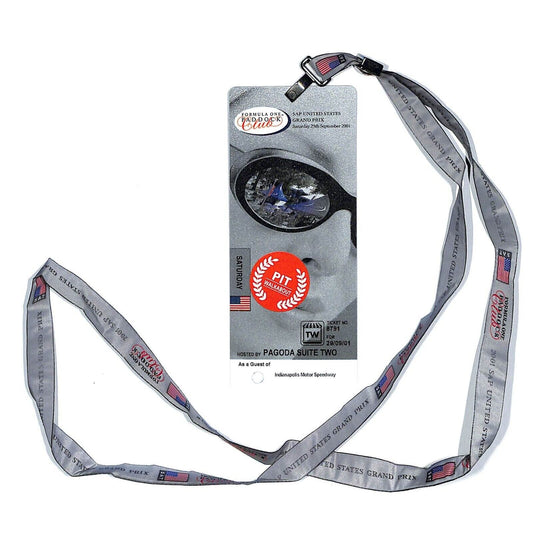 2001 SAP United Grand Prix Formula One Paddock Club Pass w/ Neck Strap - IMS VGC