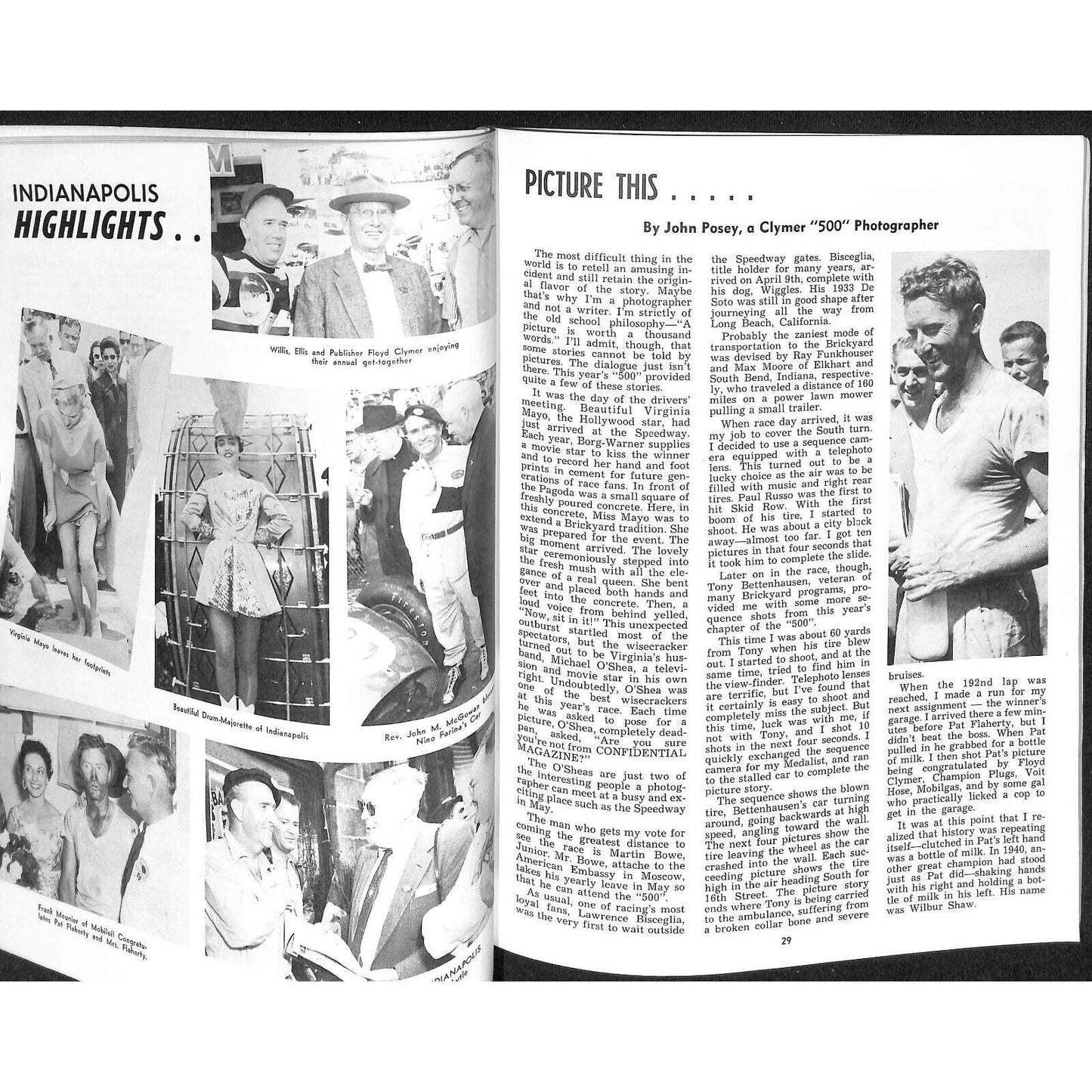 1956 Indy 500 Floyd Clymer's Indianapolis Yearbook IMS 112pp - VGC