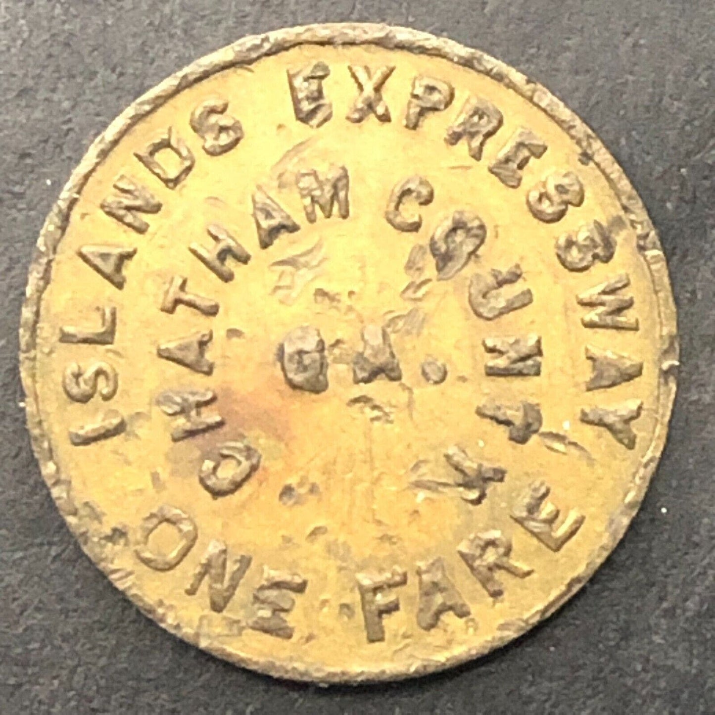 Islands Expressway Chatham County, GA (Savannah) One Fare Token Brass 16.46mm