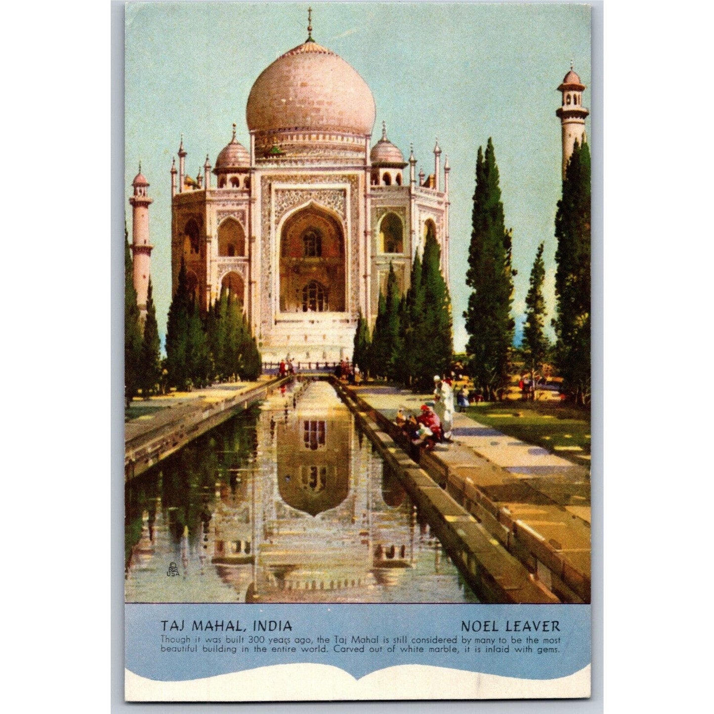 Taj Mahal India Noel Leaver Ink Blotter c1950's-60's