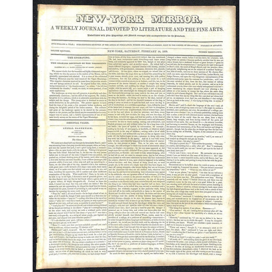 New-York Mirror Weekly Journal Literature Fine Arts Newspaper 2/16/1839