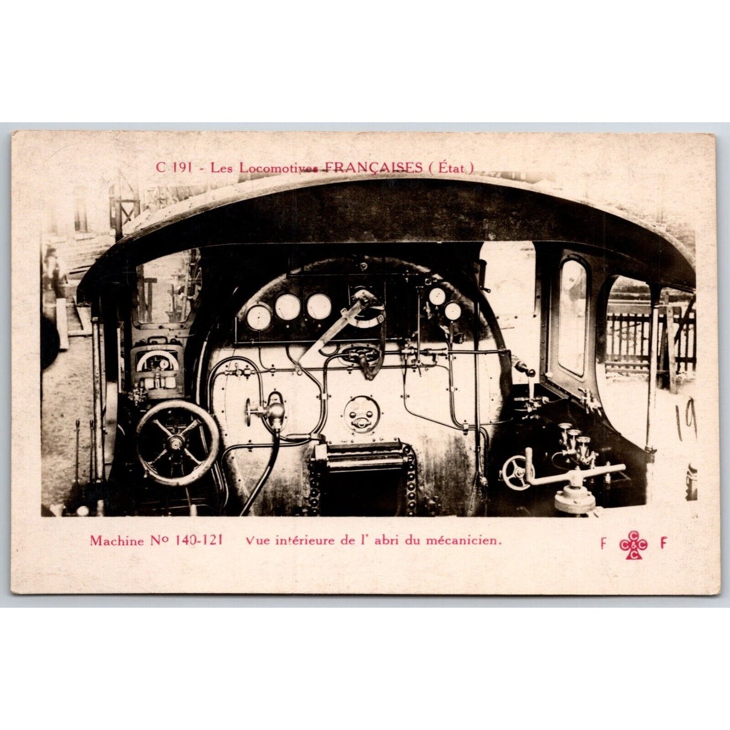 French Railroad RPPC* Postcard Machine 140-121 C 191 c1910 F. Fleury