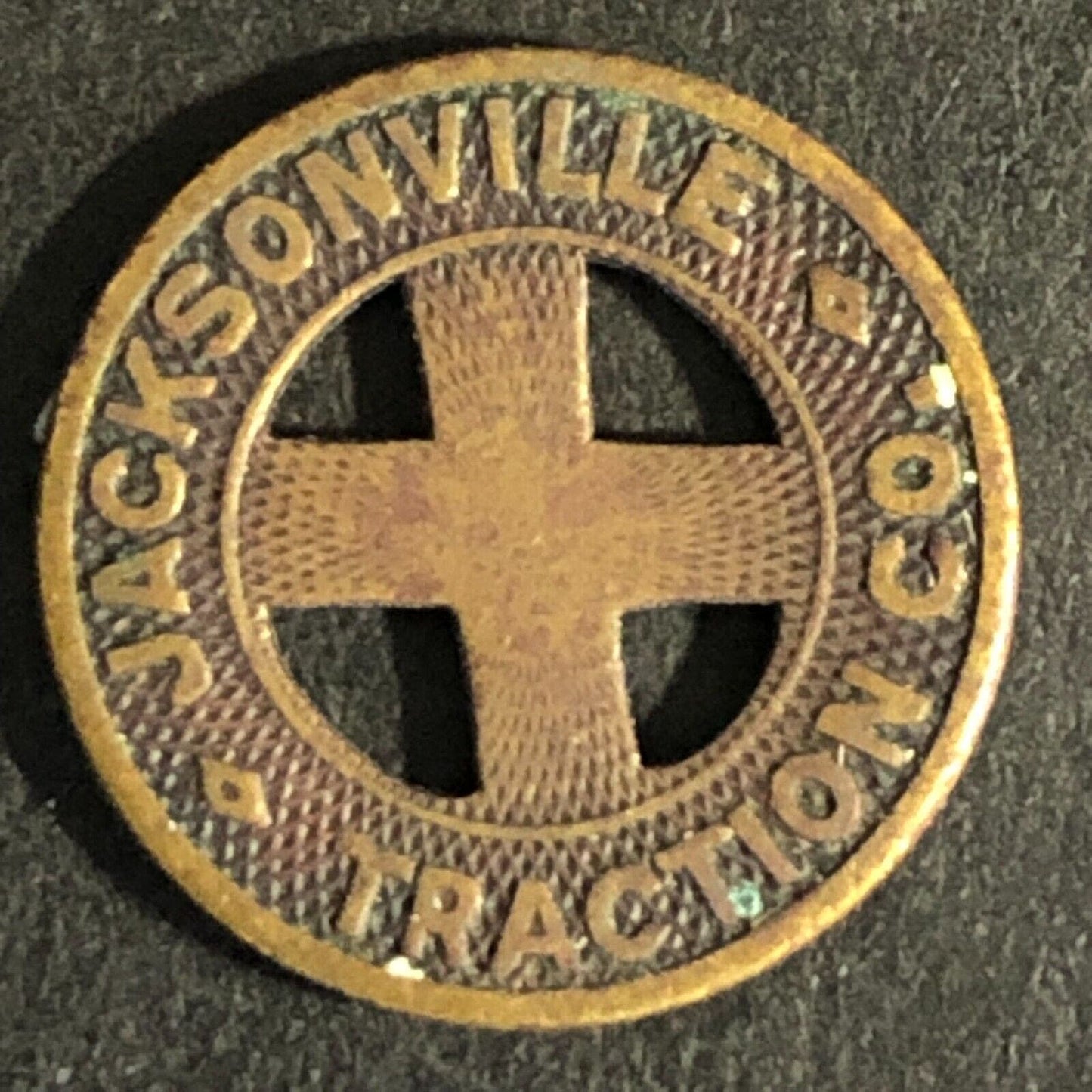 Jacksonville Traction Co. (FL) Bronze Transit Token 16mm "X" Scarce