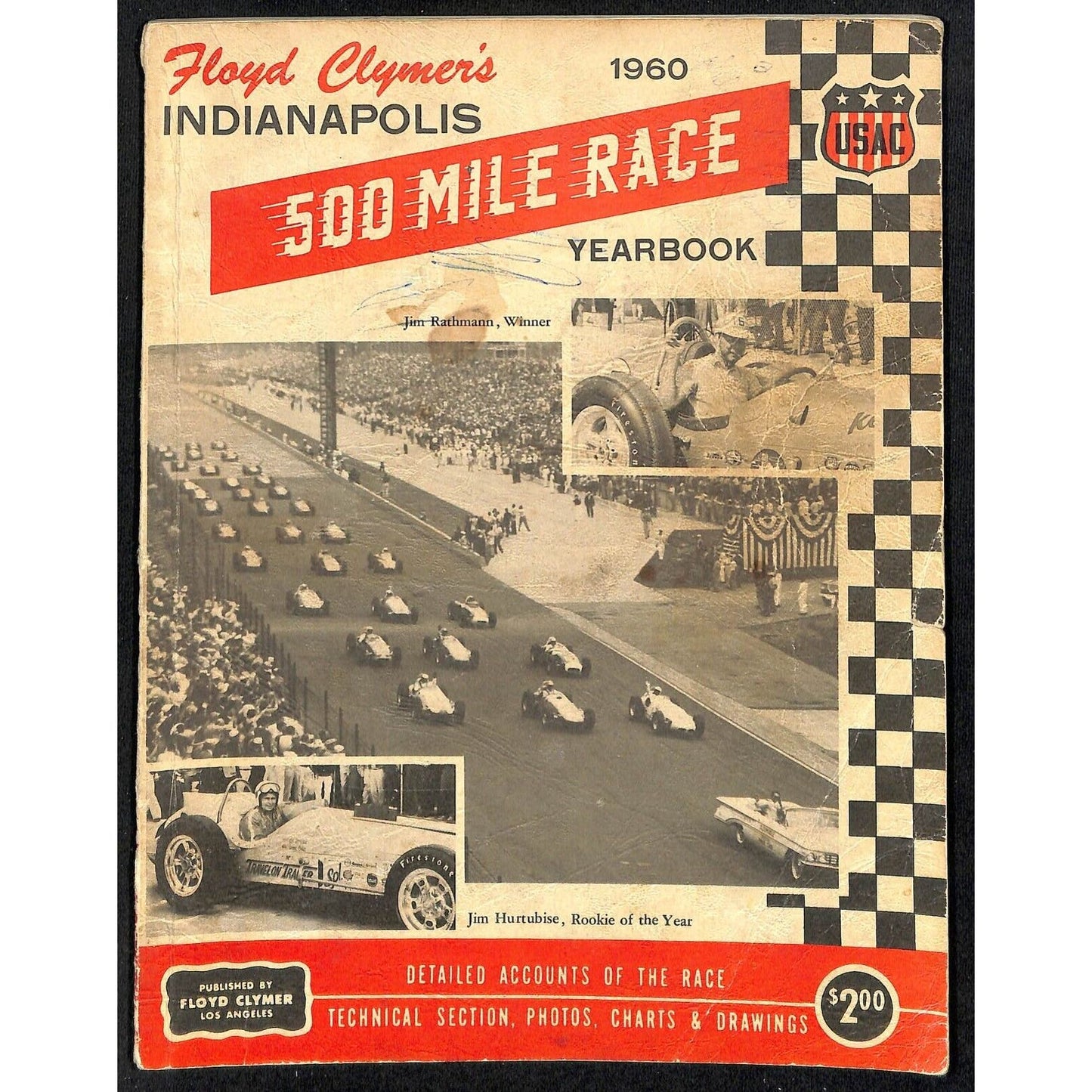 1960 Indy 500 Floyd Clymer's Indianapolis Yearbook IMS 136pp - VGC