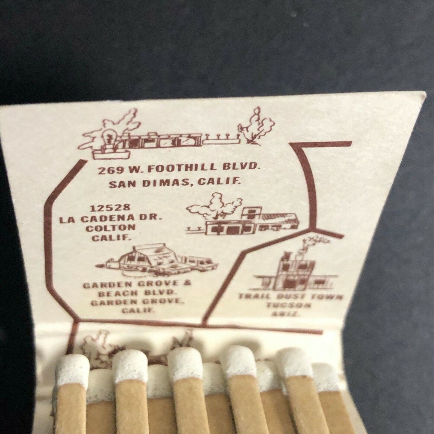 Vintage c1960's-75 Full Matchbook Pinnacle Peak Cowboy Steaks Covered Wagon