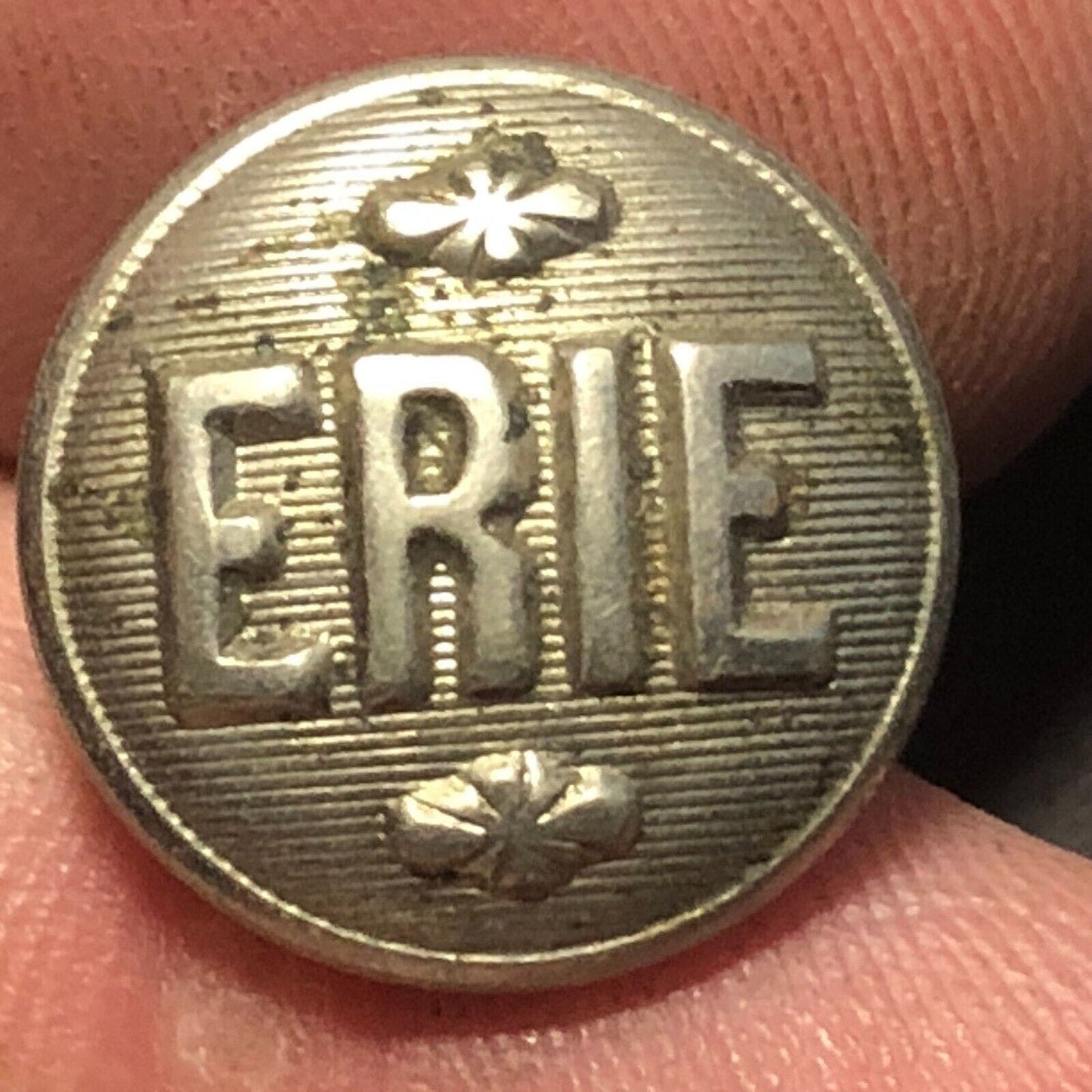 Erie Railroad Uniform Button Brass 1/2" Convex Scovill Mf'g