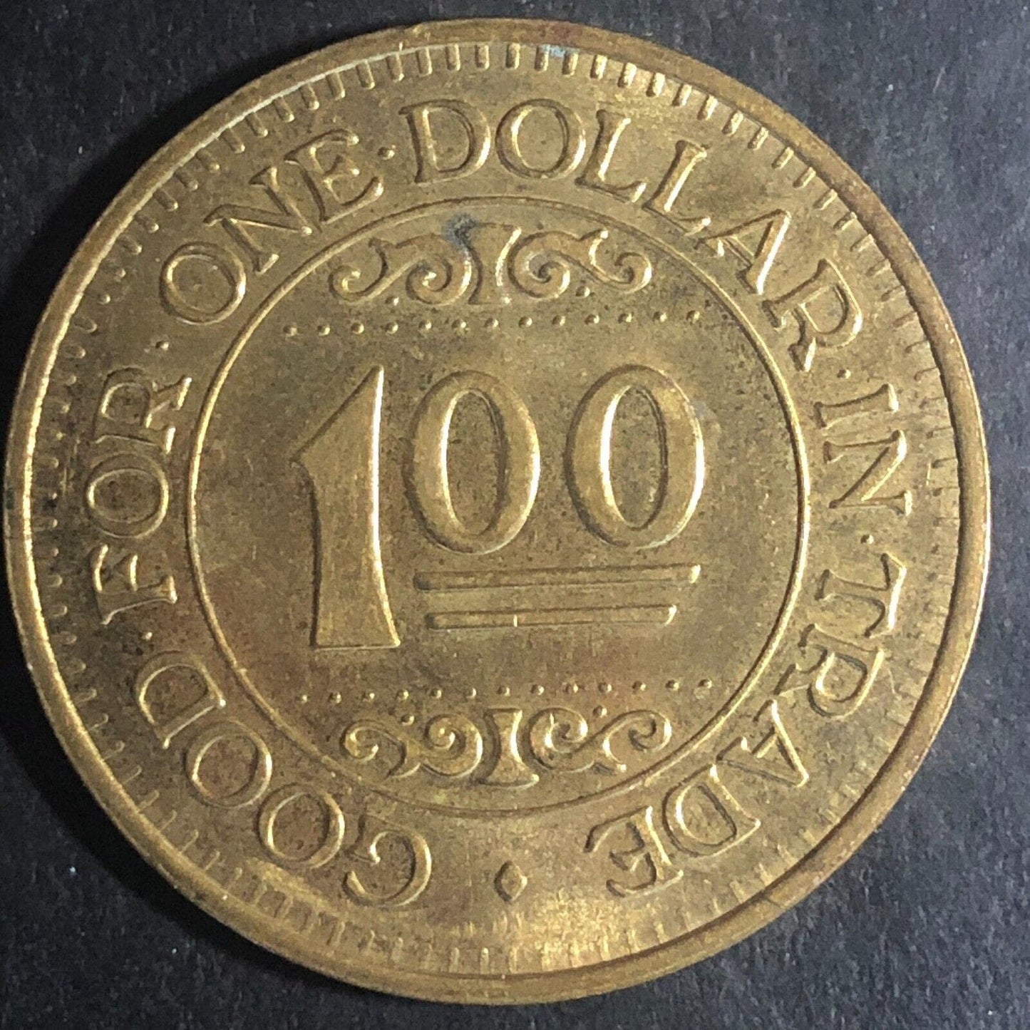 Louies Texas Red Hots Western New York G/F $1 Trade Token (Est 1967) 34mm Scarce