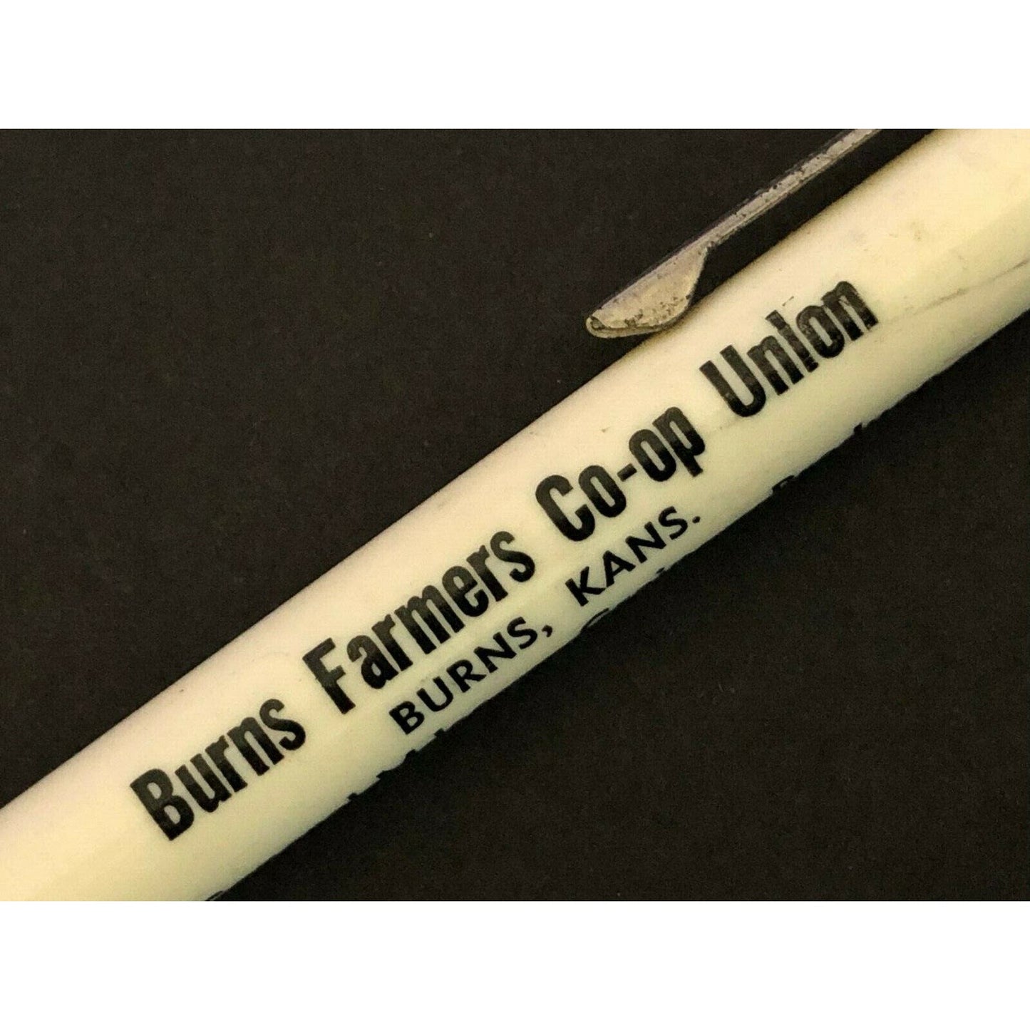 c1960's-70's "Burns Farmers Co-op Union" Burns, Kansas Advertising Pen