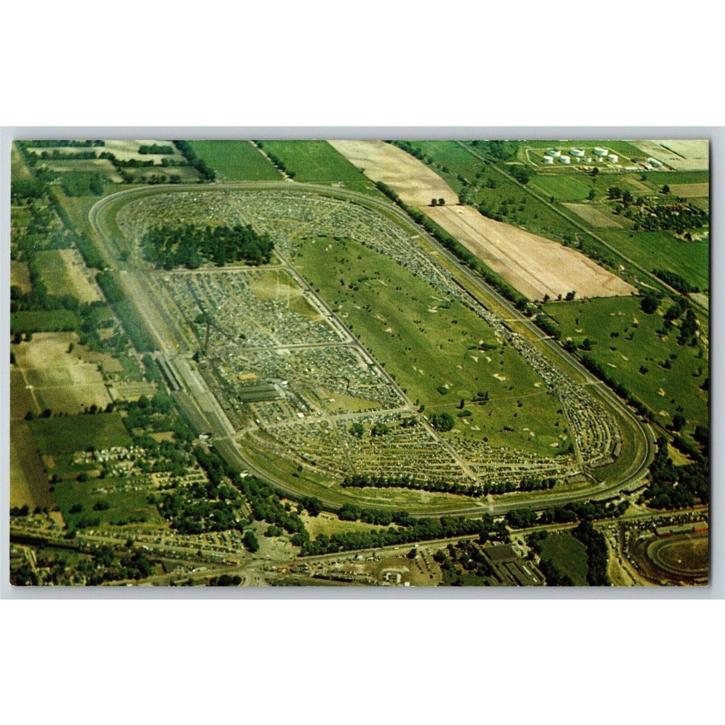 Indy 500 RPPC Postcard 1950 "Aerial View 500 Mile Speedway" Unposted VGC