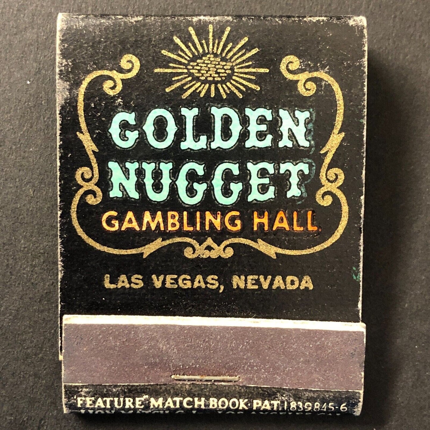 Golden Nugget Gambling Hall Full FEATURE Matchbook Roulette c1940's-50's