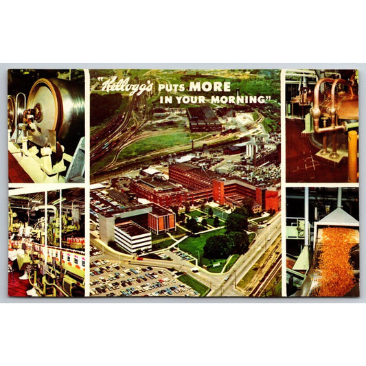 Kellogg Battle Creek "Puts MORE in Your Morning" Postcard c1966 Scarce VGC