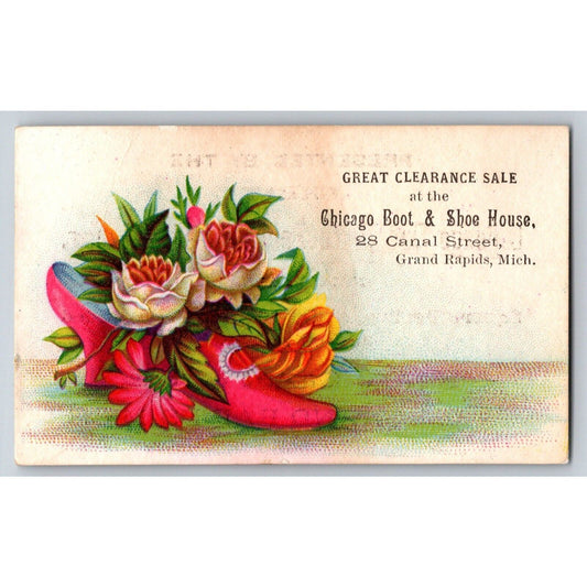 Grand Rapids Victorian Trade Card Chicago Boot & Shoe House Canal Street