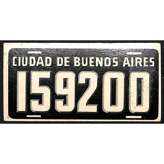 c1949 Argentina Statistics Info Card - Part of a Series w/ License Plate Art