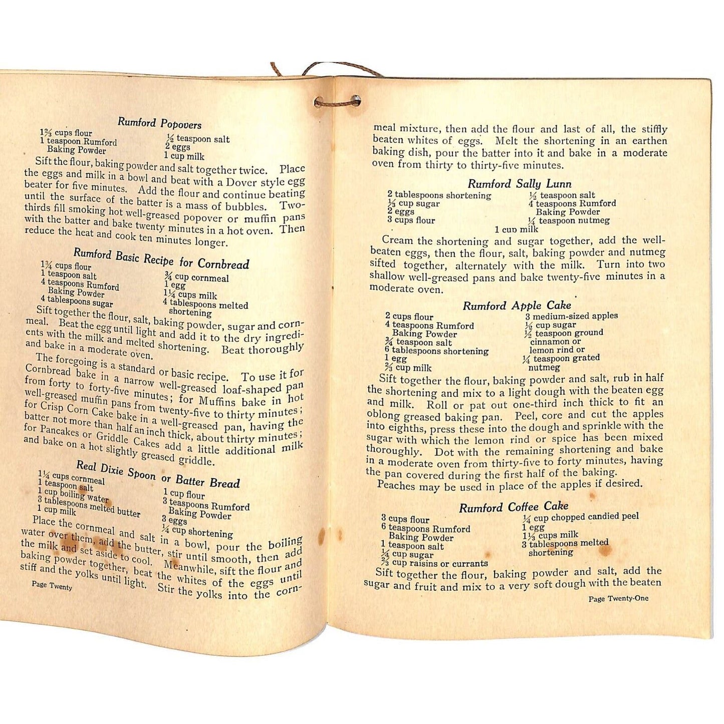 Rumford Everyday Cook Book ..Housekeeper and Student 68pp c1925-35 VGC