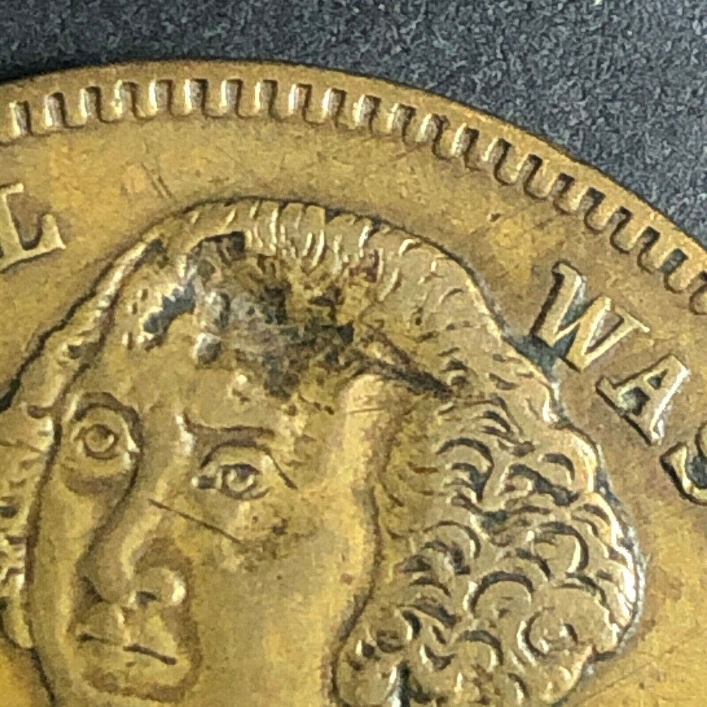Brass 27.30mm $10 Eagle George Washington Spiel Marke Counter Token - Fauver