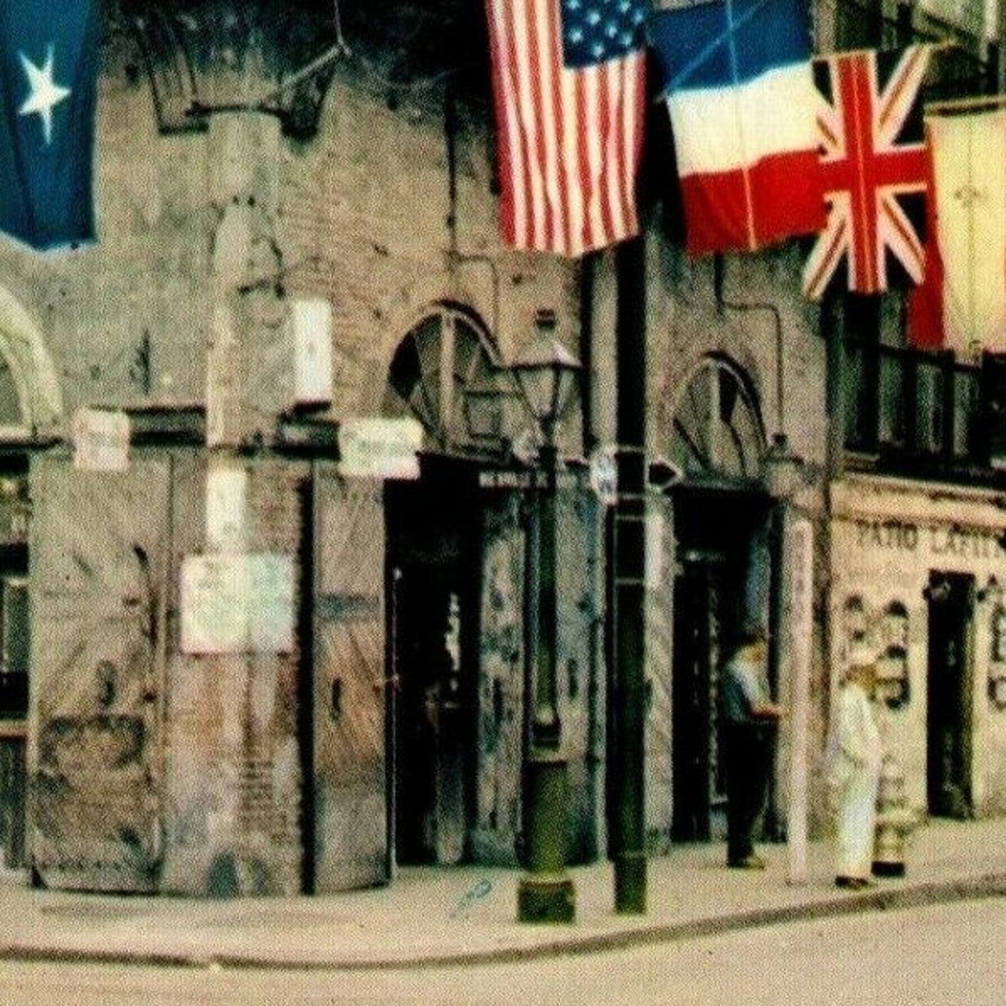 US Flag Patriotic Postcard c1960's - Absinthe House, New Orleans