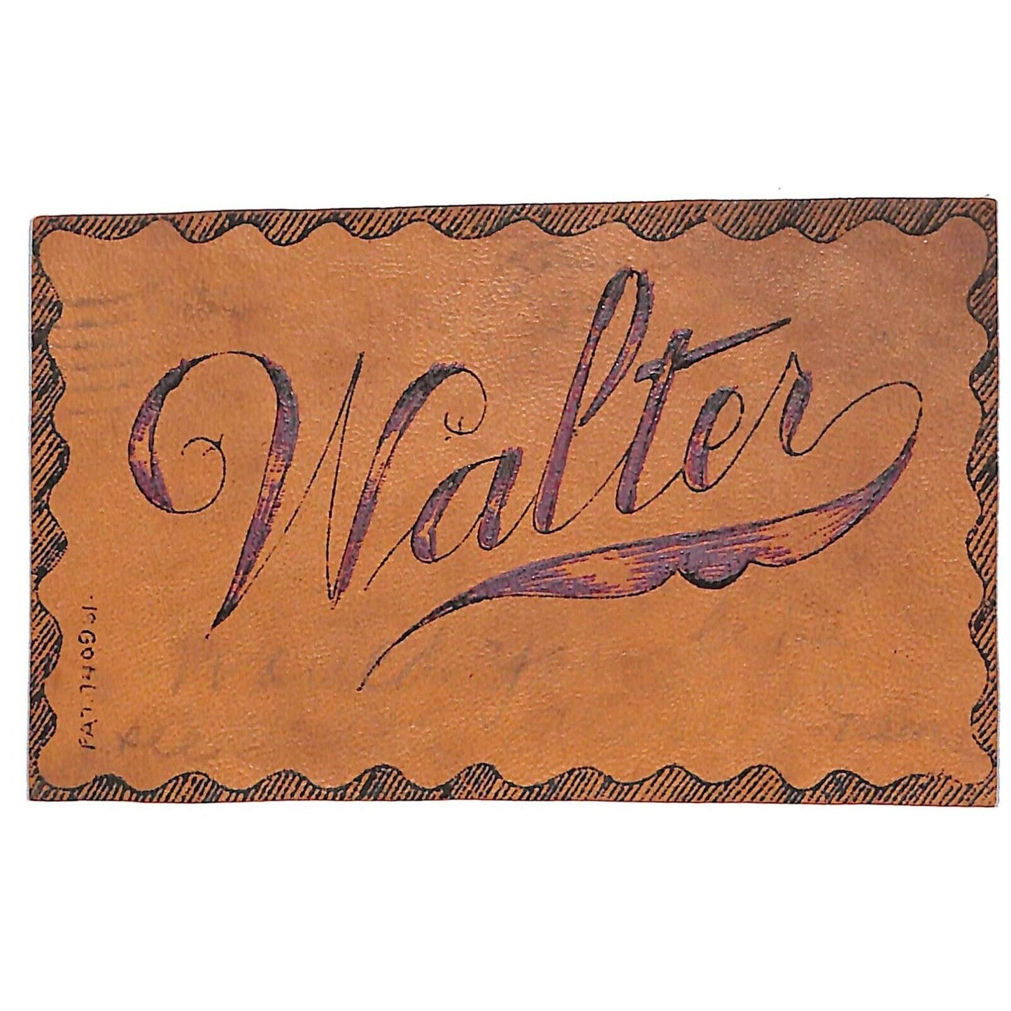 Vintage Leather Postcard - "Walter"
