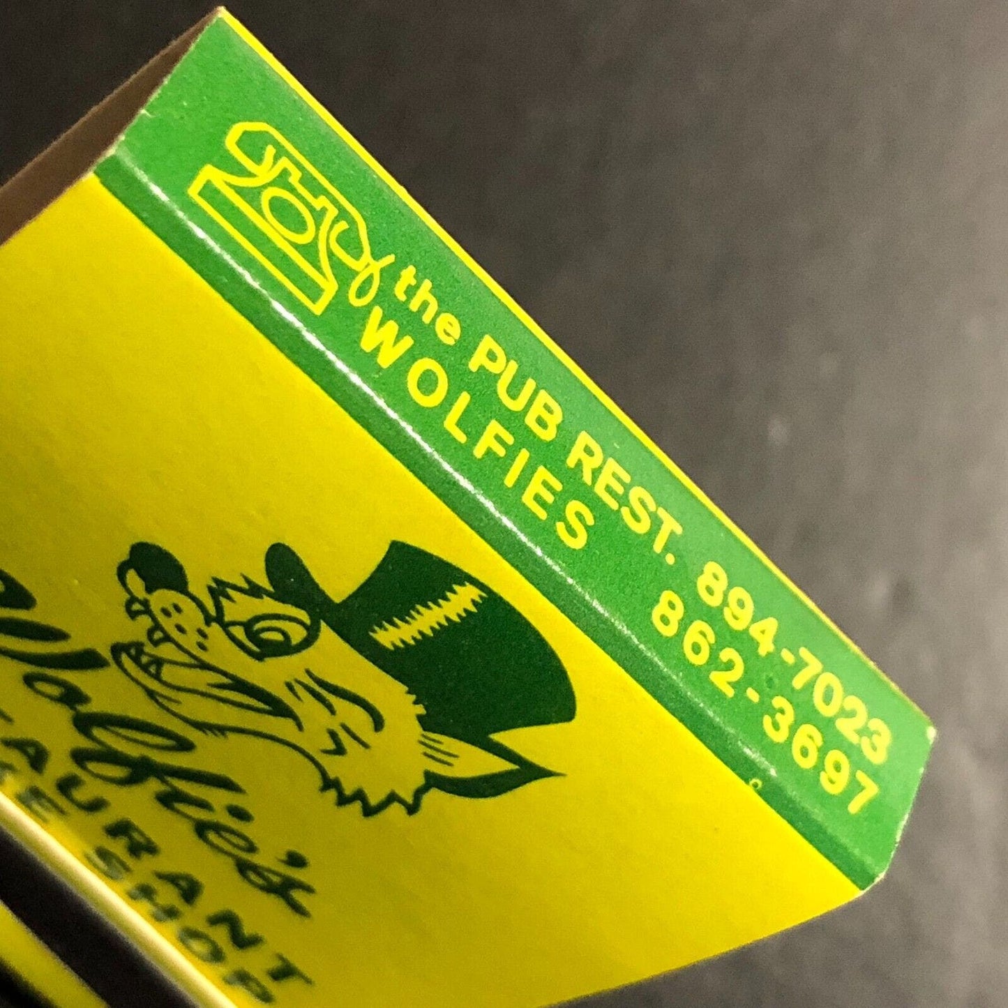 Wolfie's Pub Restaurant Bakery St. Petersburg, FL Full Matchbook c1968's-73 VGC