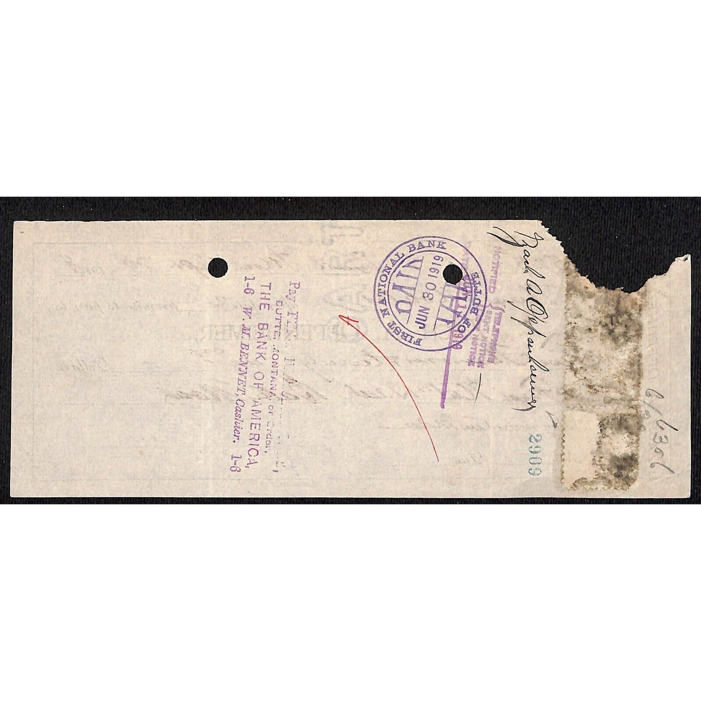 Zach A Oppenheimer / Leys Jewelry Butte, MT 1918 $525 Promissory Note