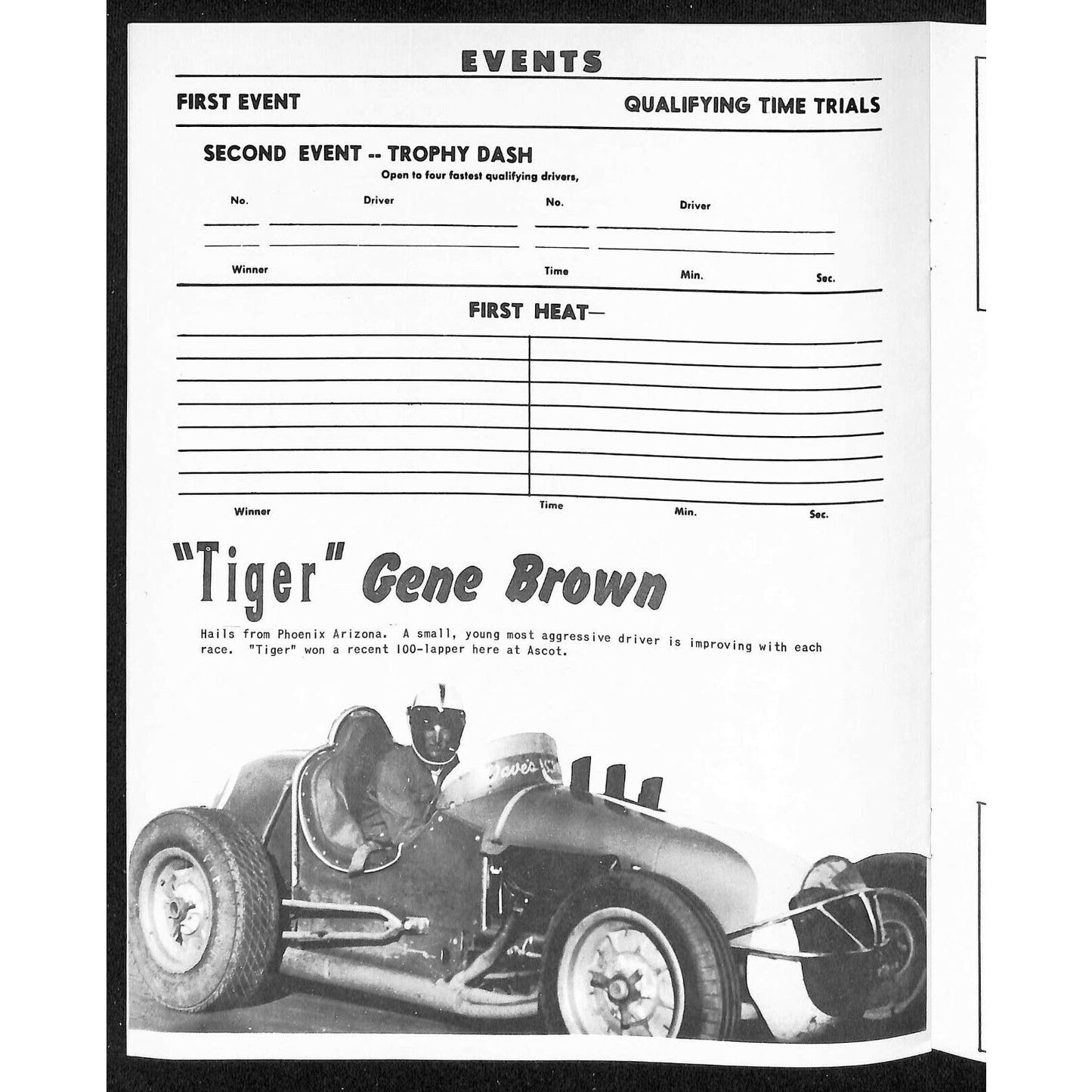 Scarce Apr 21 1962 CRA Championship Auto Racing Program Ascot Park Gardena 12pp.