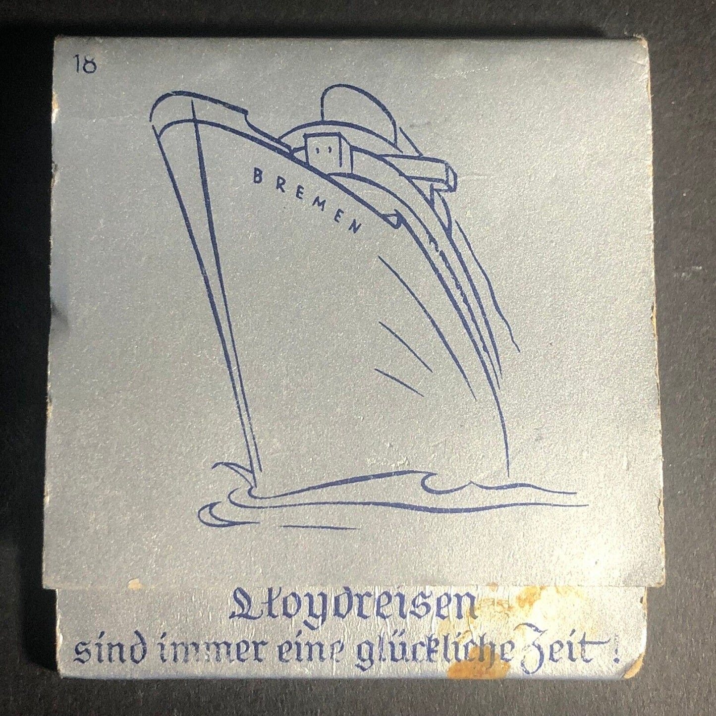 Norddeutscher Lloyd Bremen Full 20 Wooden Stick Matchbook c1940's ? Very Scarce