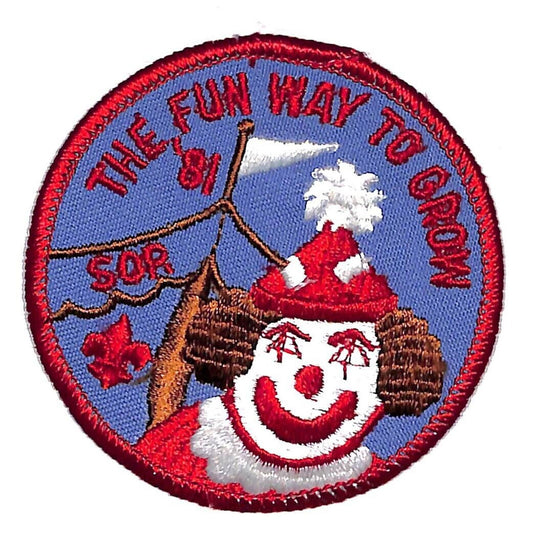 BSA Patch 1981 SOR (Scout-O-Rama) "The Fun Way to Grow" Clown Big Top VGC Scarce