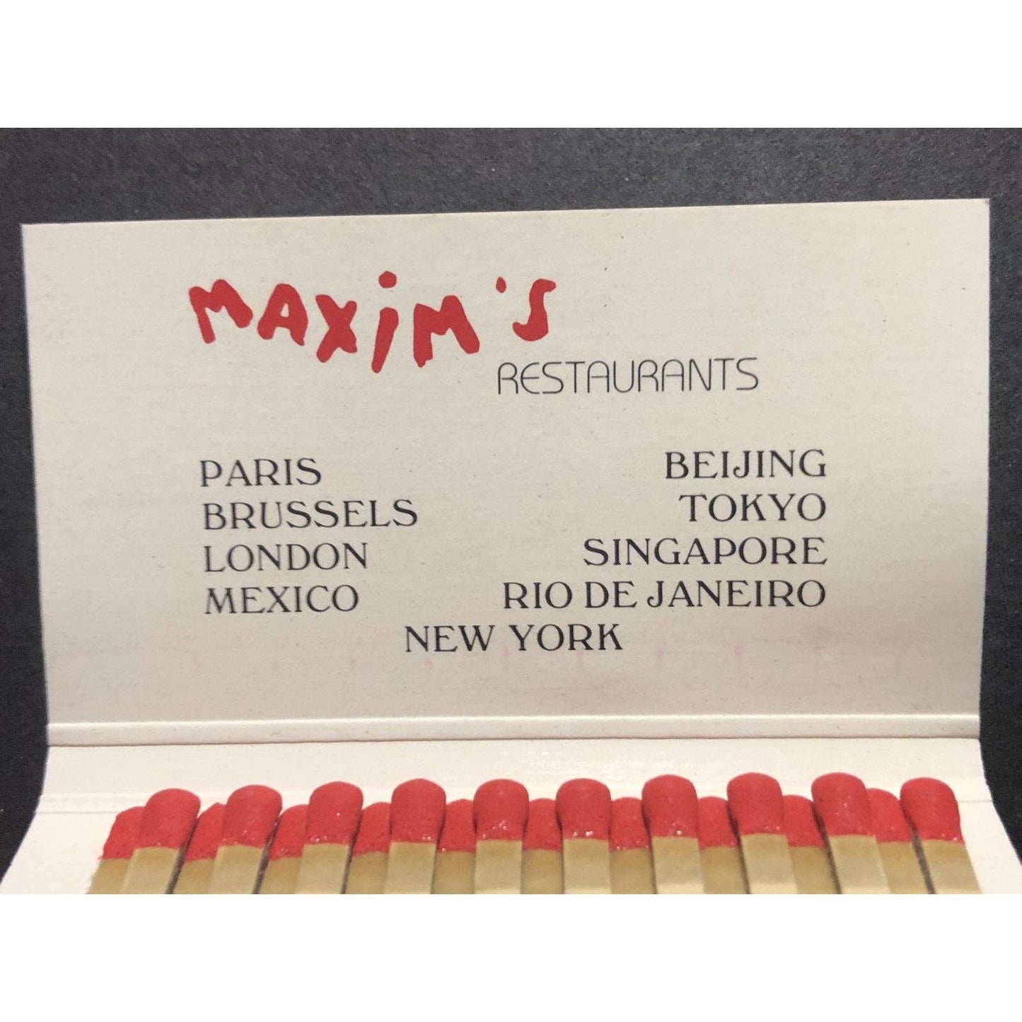 Maxim's De Paris Suite Hotel "Paris 1900" Full Matchbook c1975-85 VGC