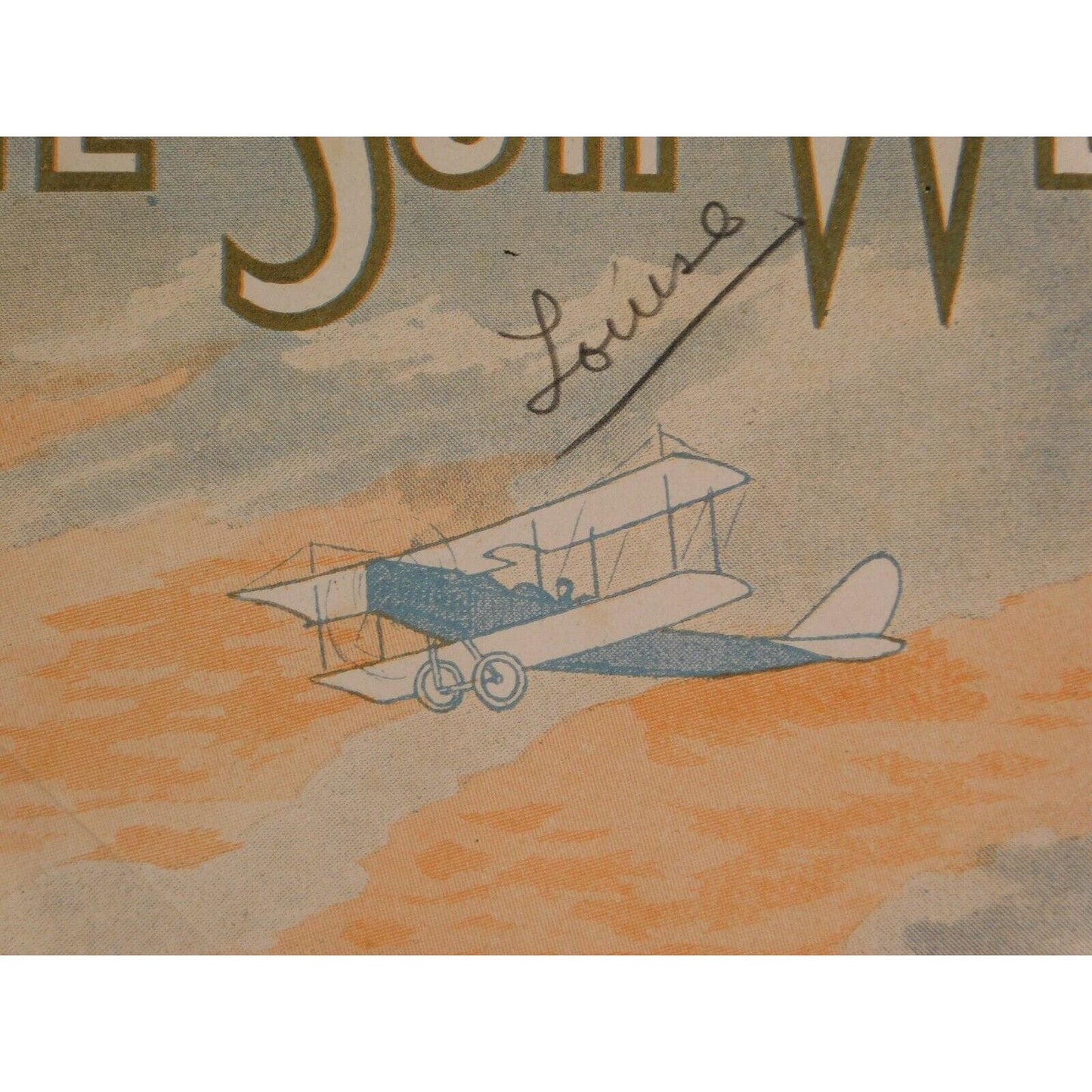 WWI Sheet Music - "Just As The Sun Went Down" Biplane Shells Trench Howitzer?