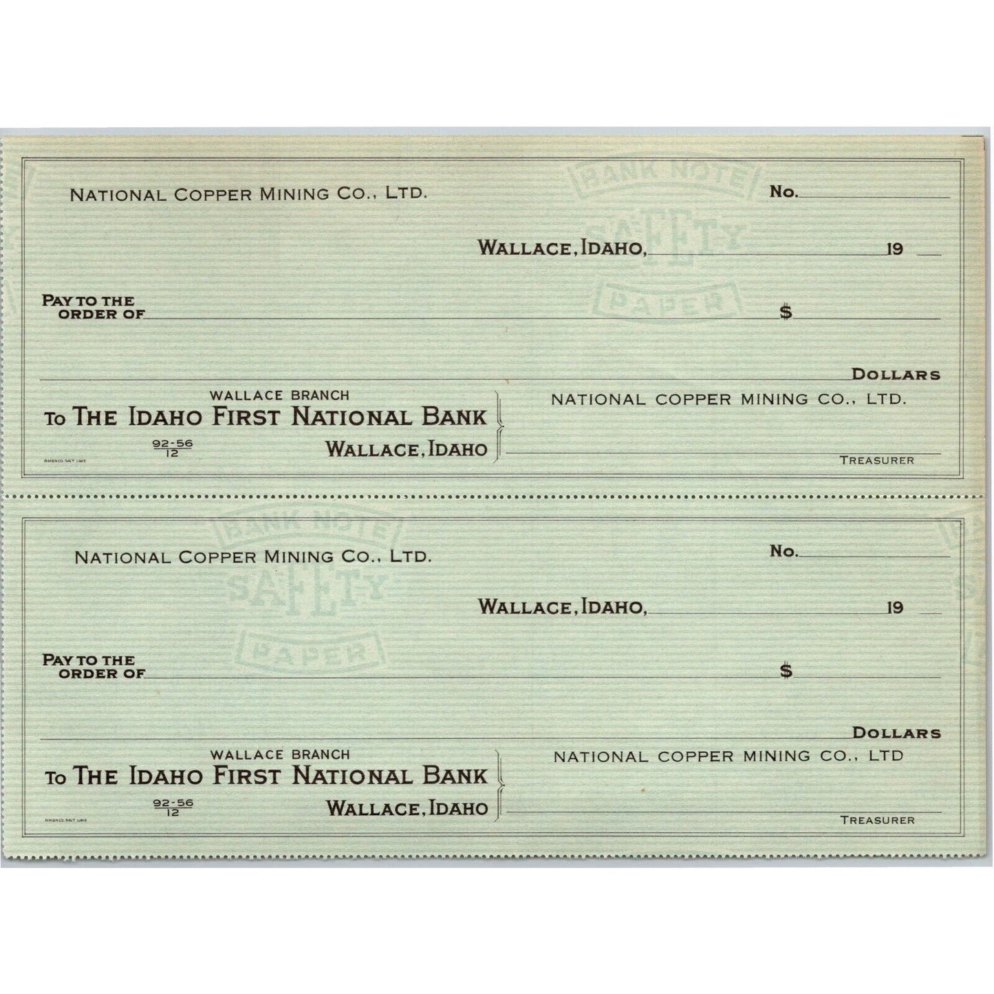 Cascade Bank of Great Falls Montana - Bank Check Sheet 1900 - 1909