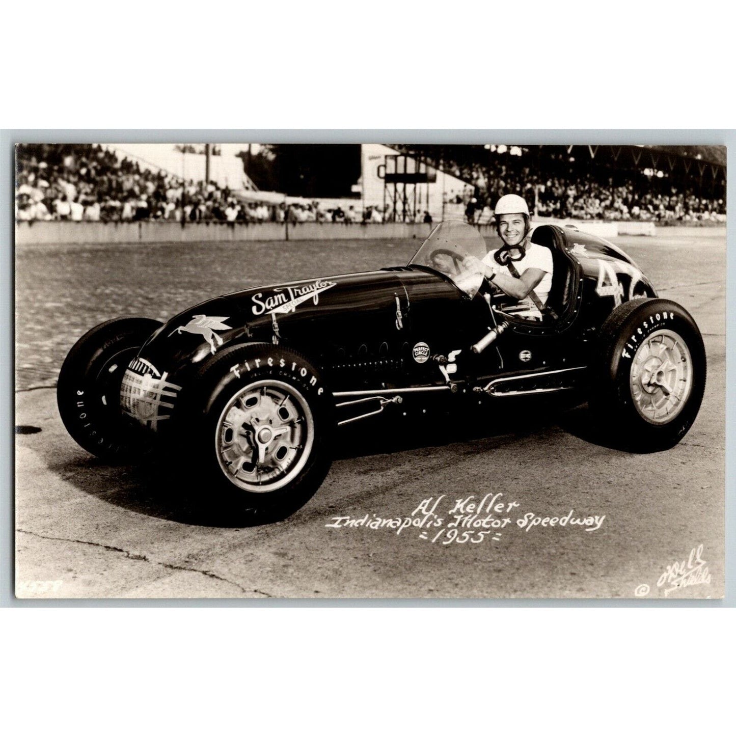 Indy 500 RPPC Postcard "1955 Al Keller" Official Race Photo Unposted VGC