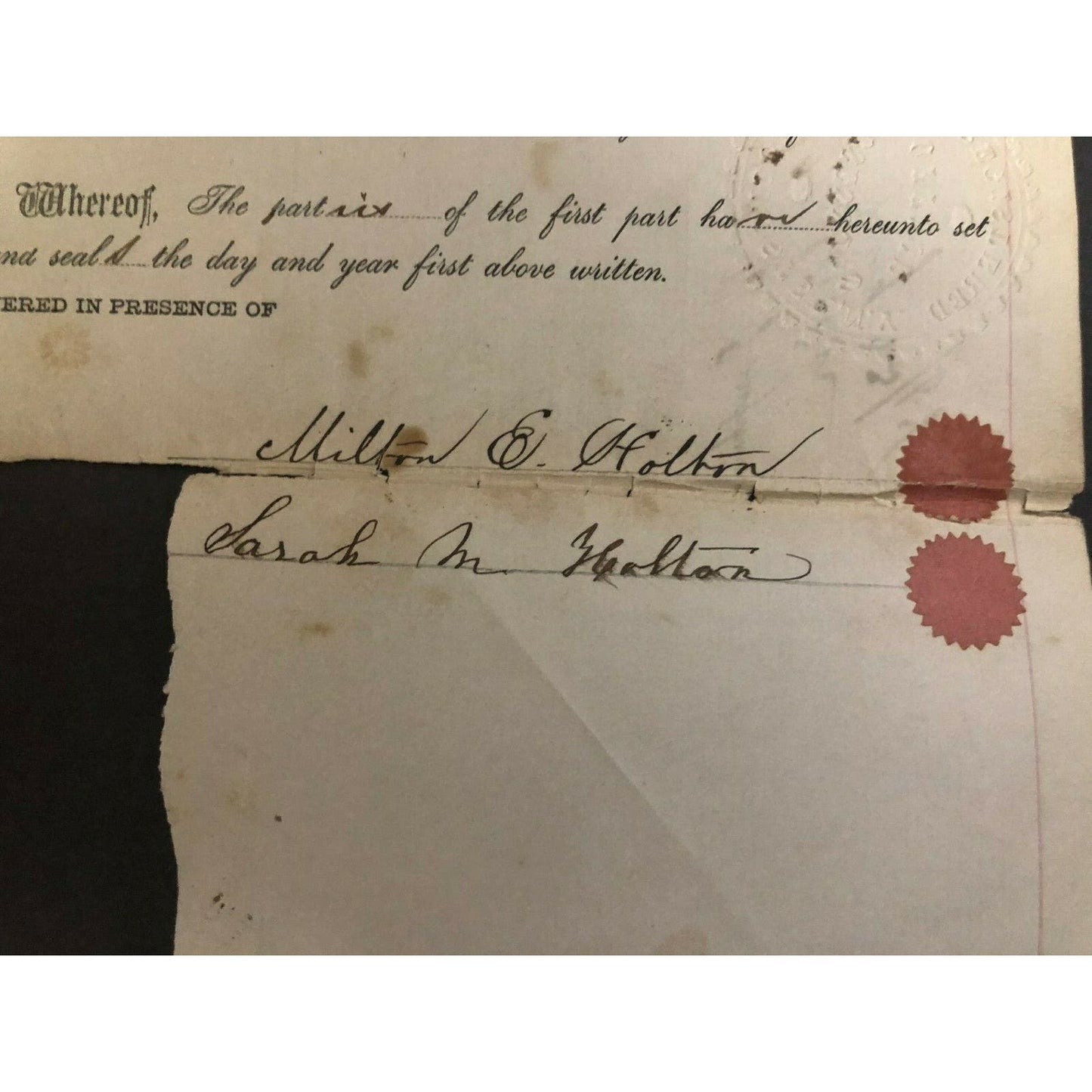 1865 Rochester New York Property Warranty Deed - Milton & Sarah Holton