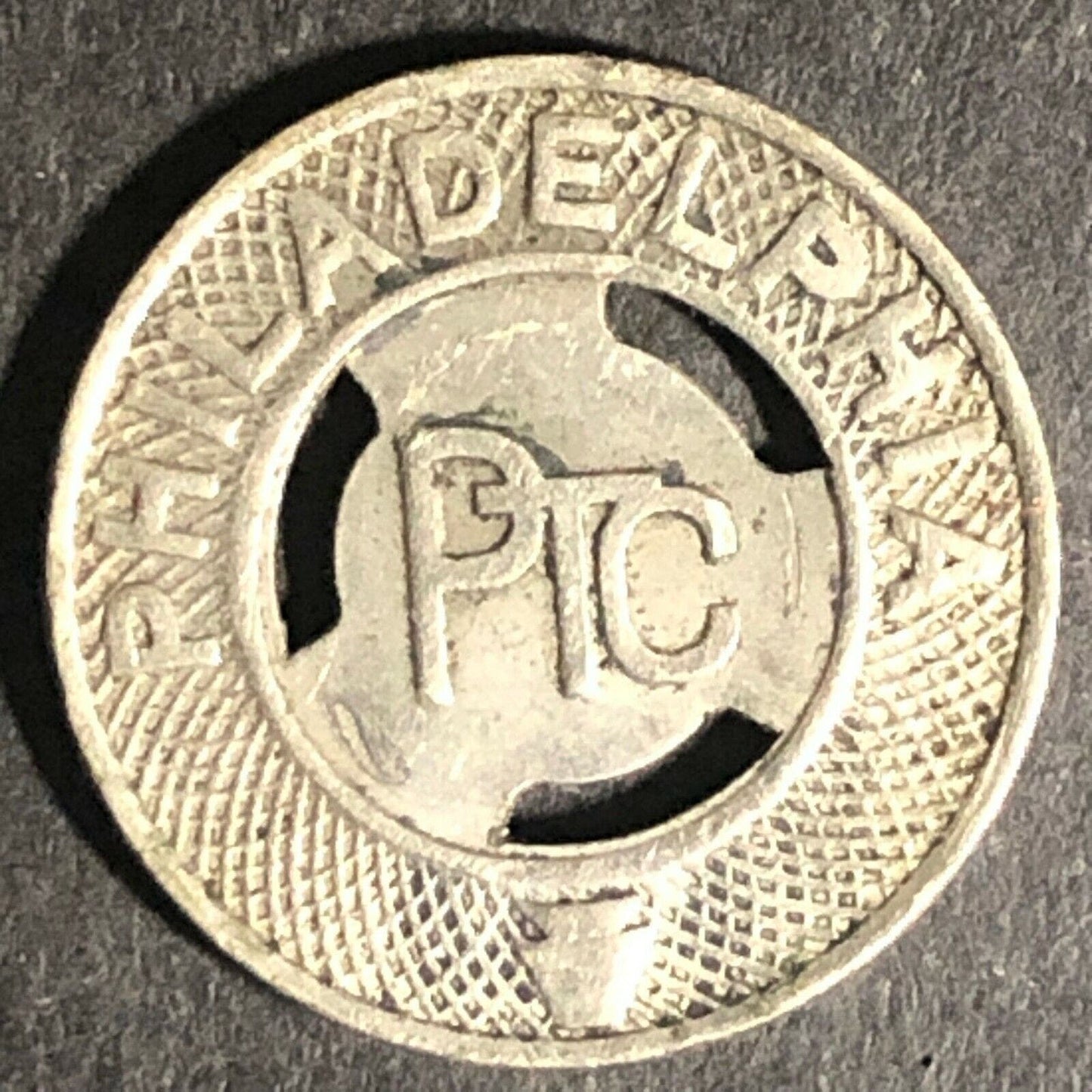 c1940's Brass Good For One Fare Transit Token Philadelphia PTC 16mm (1854)
