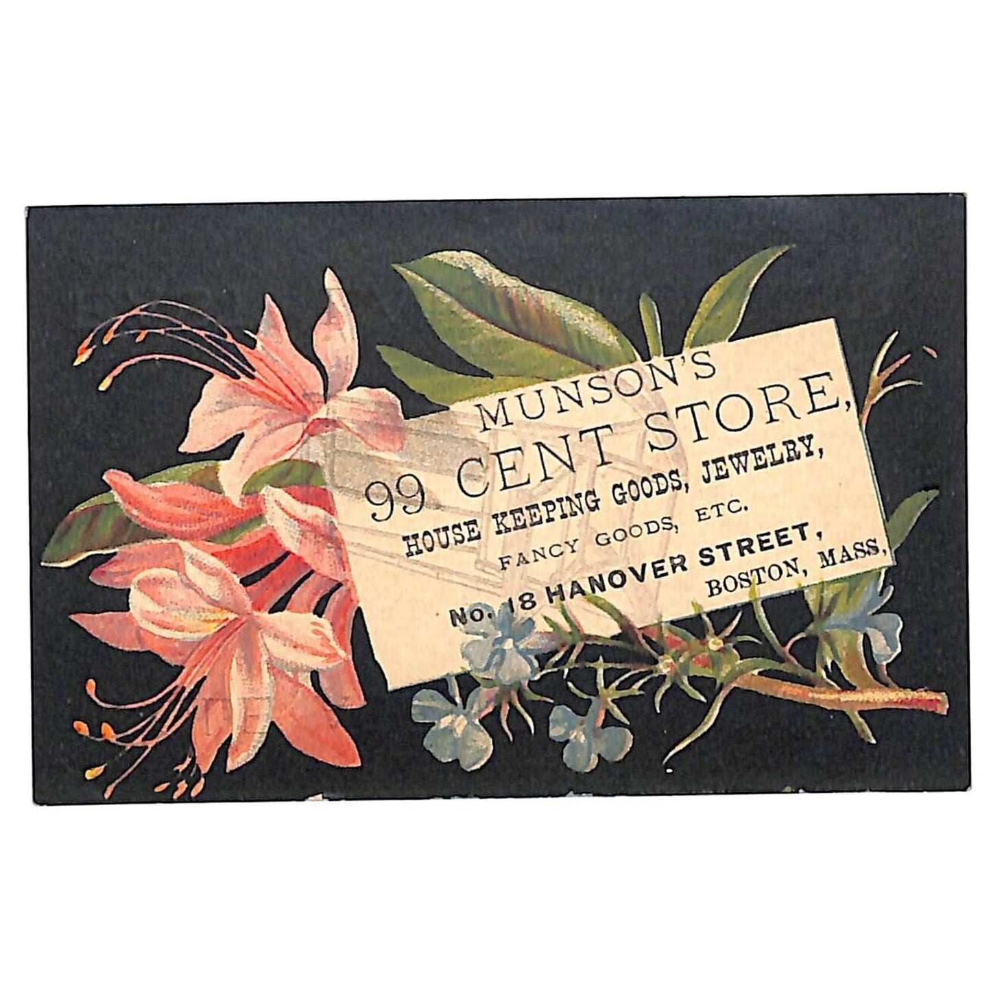 Boston, MASS Victorian Trade Card Munson's 99c Cent Store East Lake Rocker