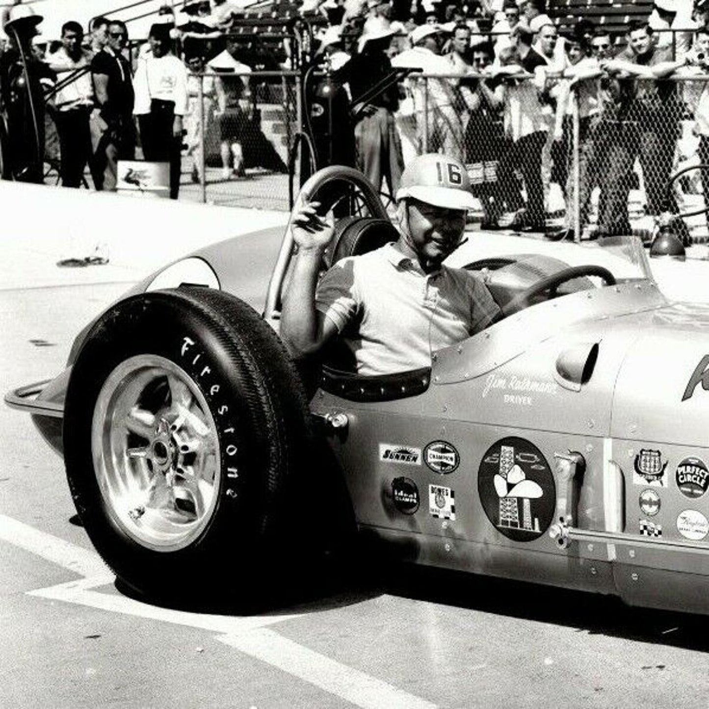 Jim Rathmann Indy 500 Winner 1960 - 8 x 10 Glossy B&W Photograph VGC